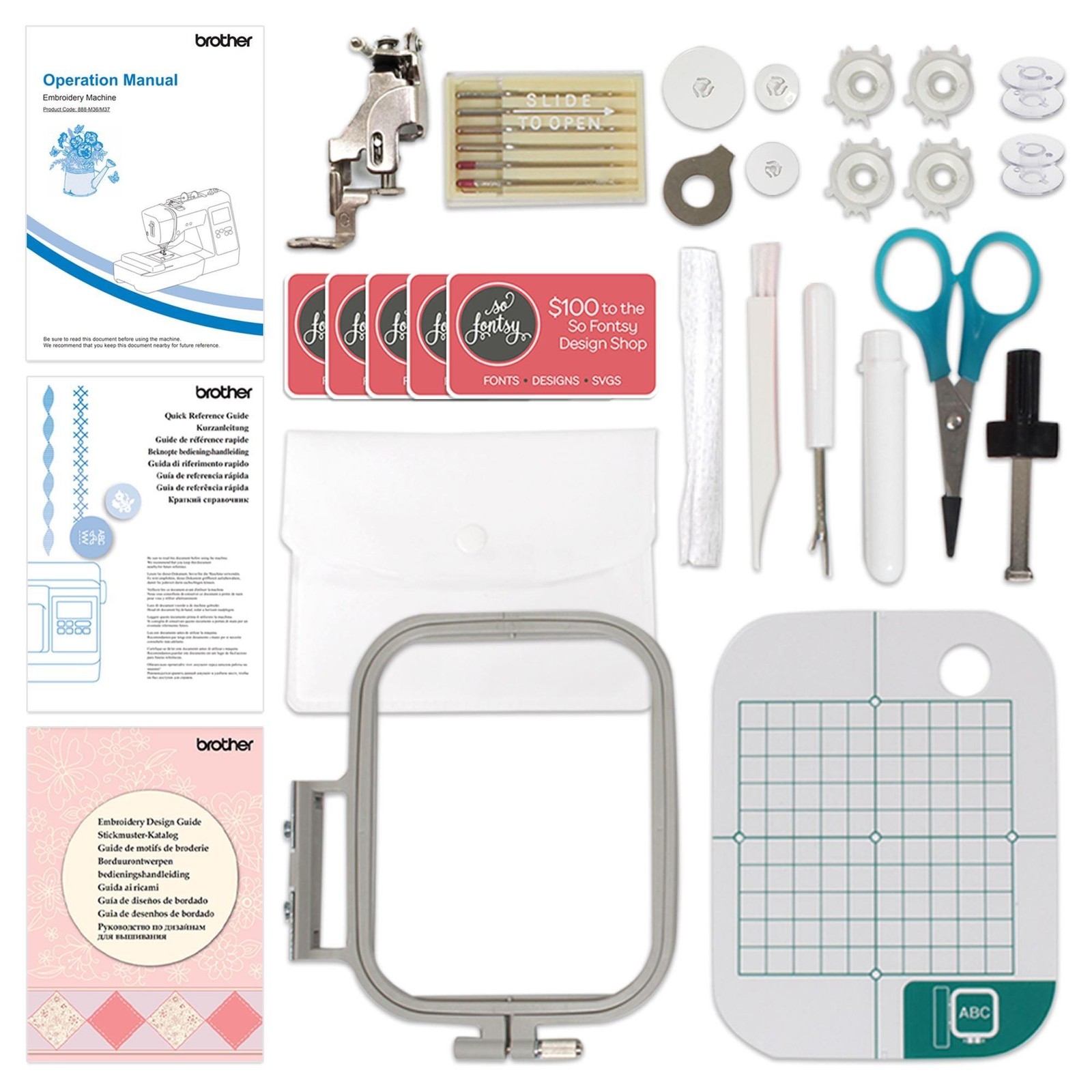 Brother PE545 Embroidery Machine with Hoops & Embroidery Threads