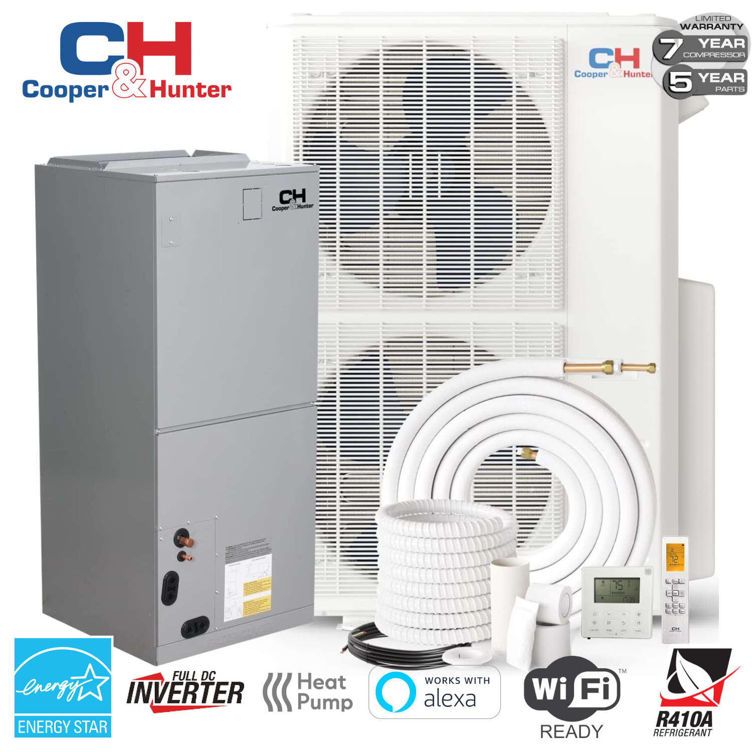60000 BTU Ducted Multi Position AHU Mini Split Heat Pump AC 17 SEER 5 TON 230V