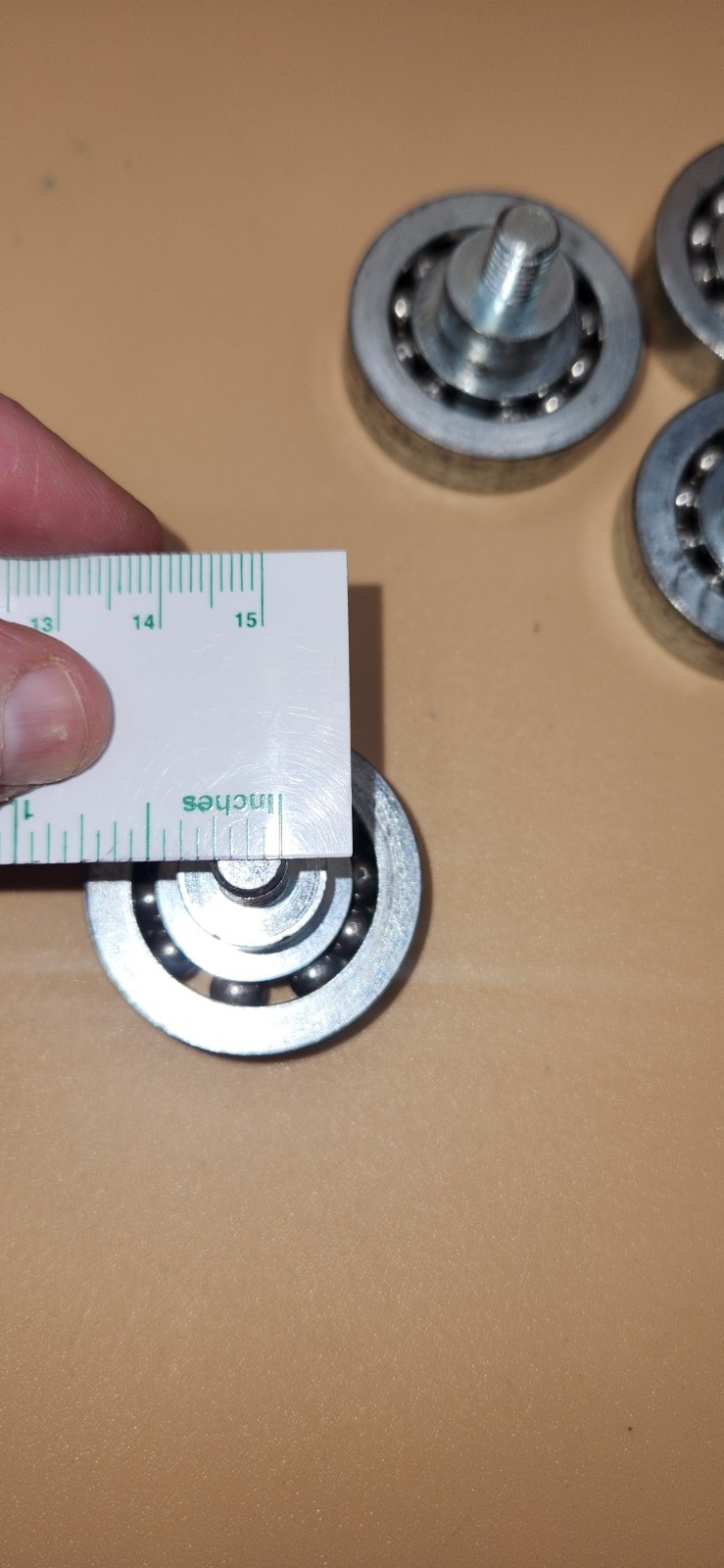 RANDELL 1 1/2" x 5/16" ROLLER BEARINGS Lot of 4 W/O Screws New