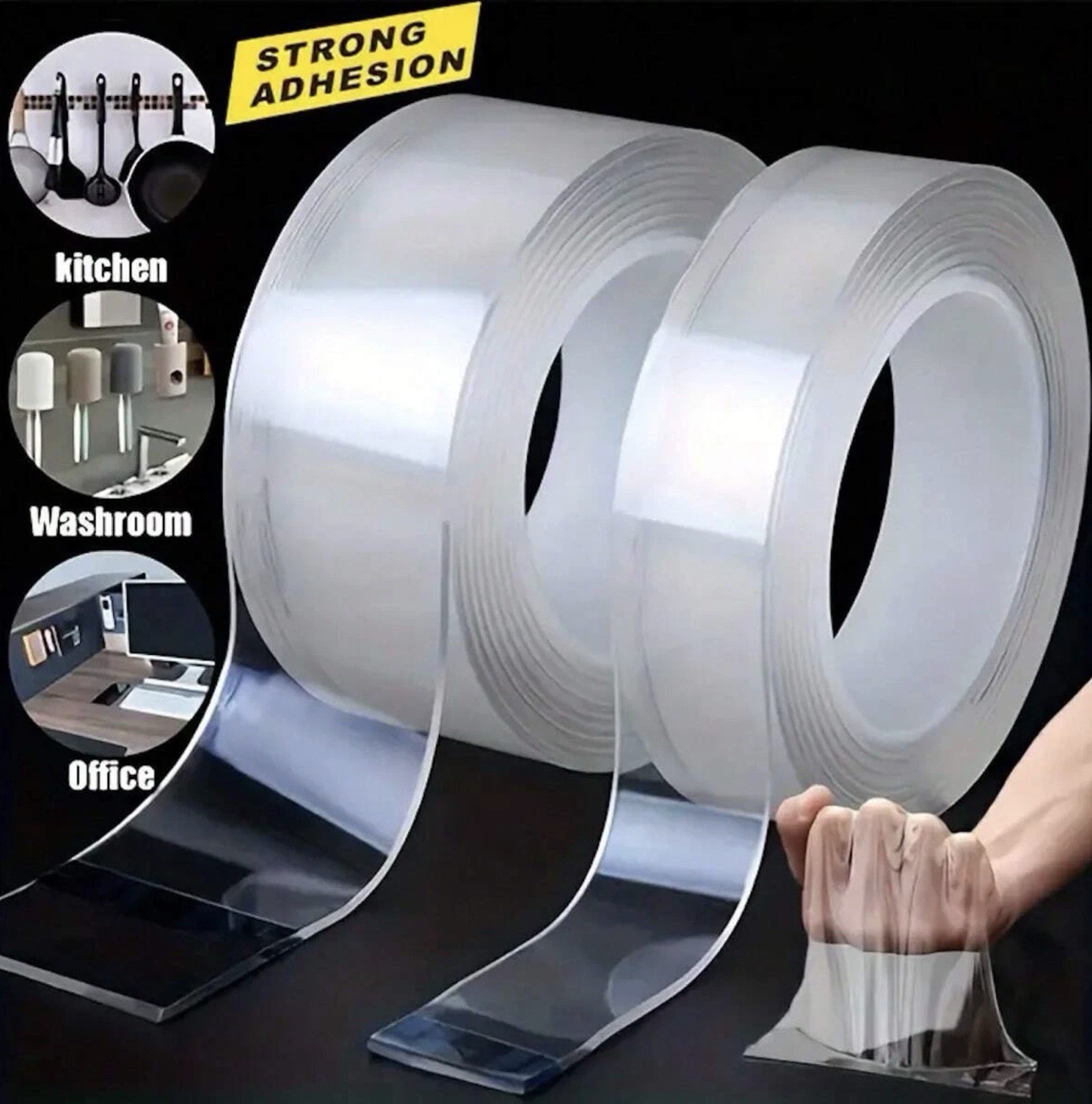 2PC 30FT Alien Nano Tape Double Sided Heavy Duty Adhesive Stick Transparent Tape