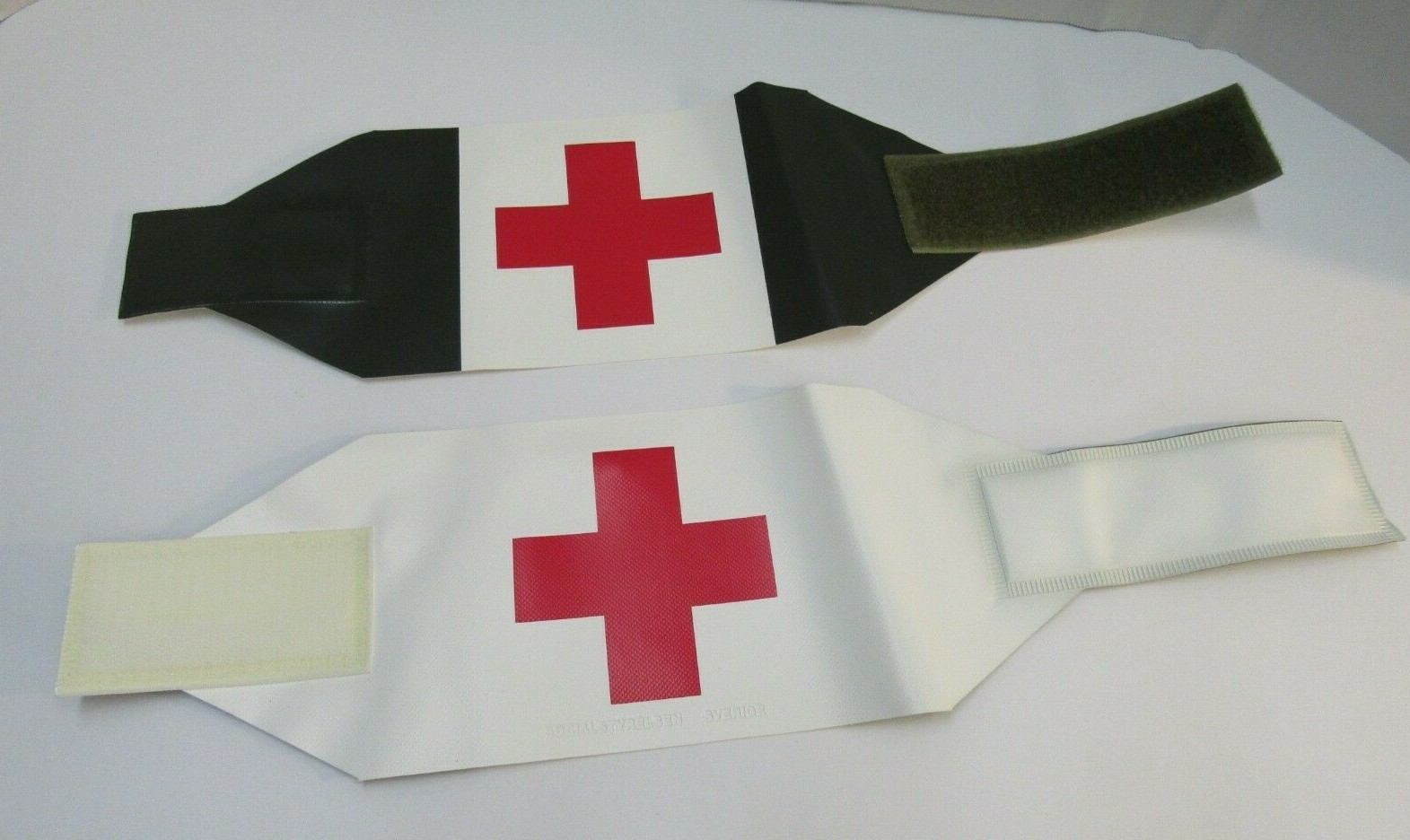 Vintage Swedish Red Cross Armband Medic First Aid OD White Reversible NOS Sweden