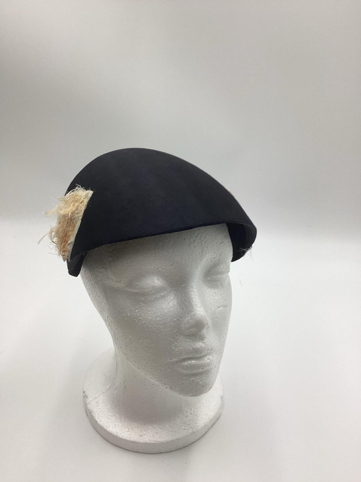 Vintage Style Black Avant Garde Hat-Textured Side Insets