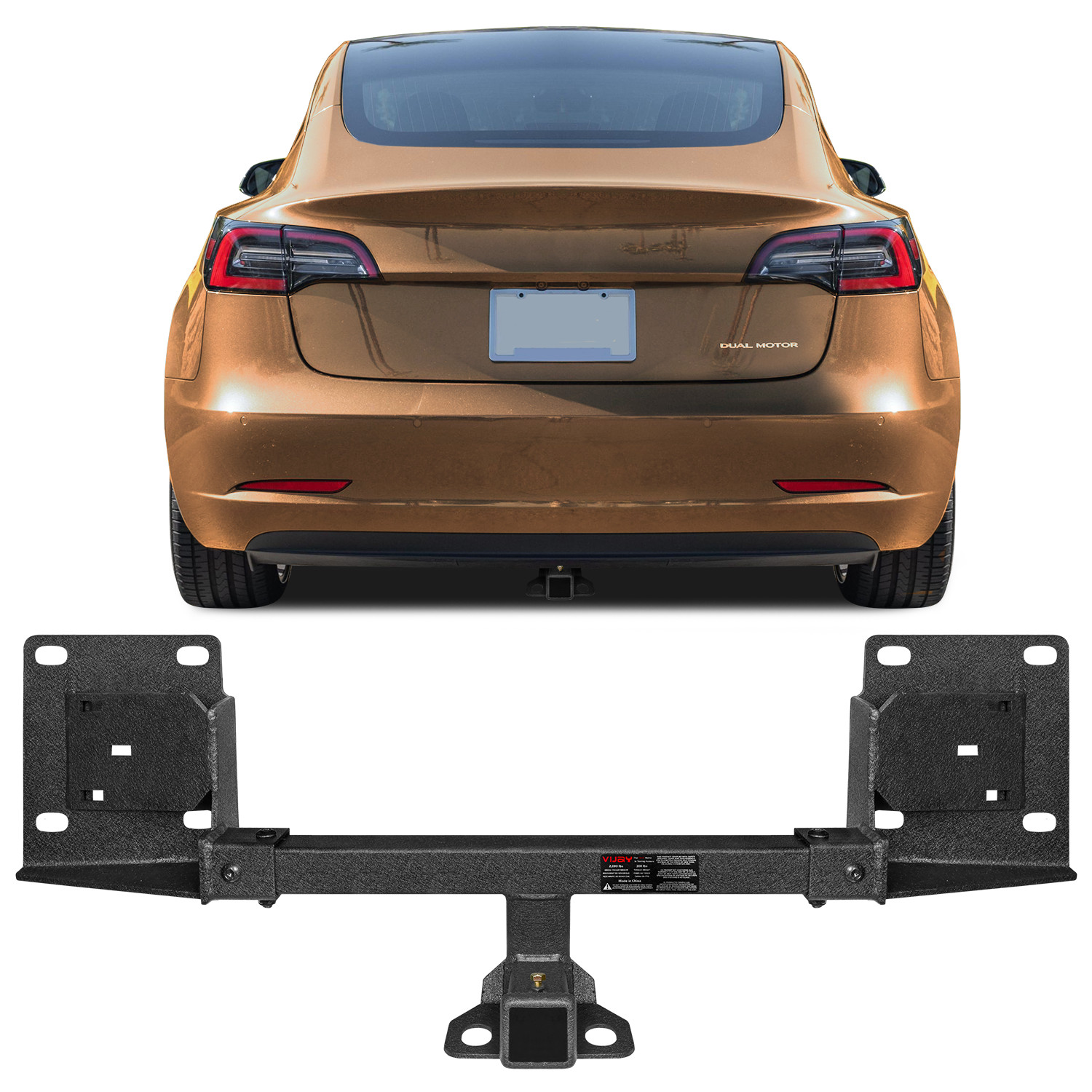 Fits Tesla Model 3 Stainless Steel Trailer Hitch Receiver W/ Hitch Receiver 2''
