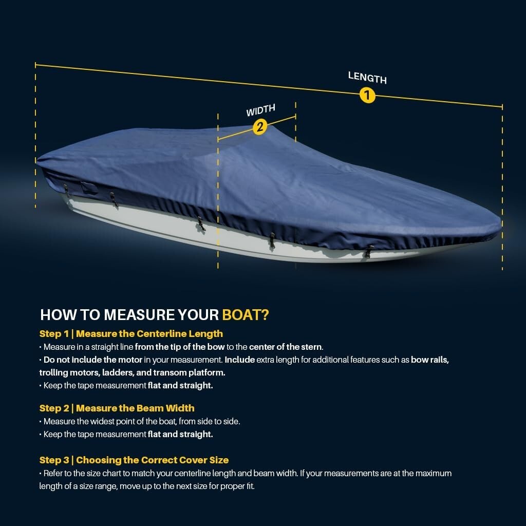 Seal Skin Heavy Duty Universal Boat Cover, Waterproof & UV Resistant, Snug Fit