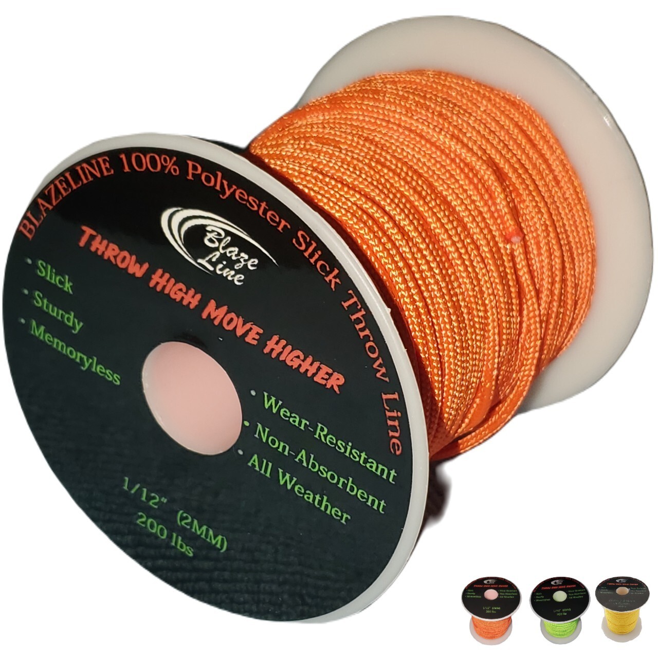 Arborist Climbing Throw Line 2 mm (1/12 in) 150 ft Spool Cord 200 lbs Tensile