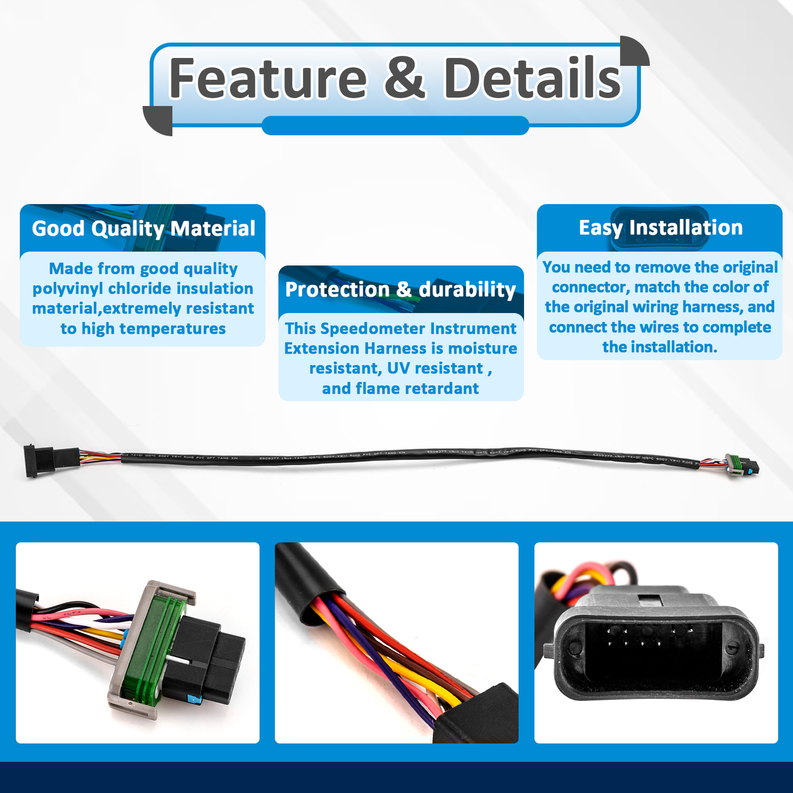 20” Speedometer Instrument Extension Harness Fit For Harley Road Glide 2015-2023