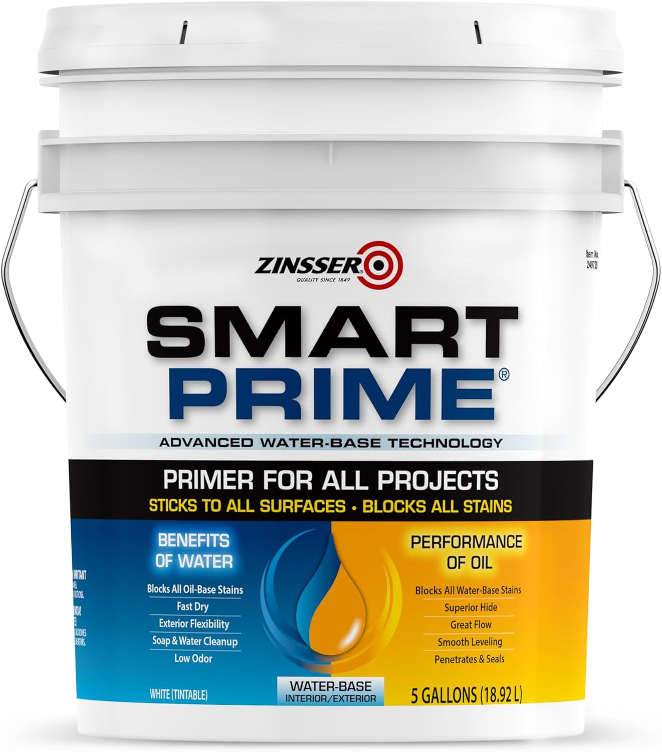 5 Gal Smart Prime Water-Based Interior/Exterior Primer & Sealer - White