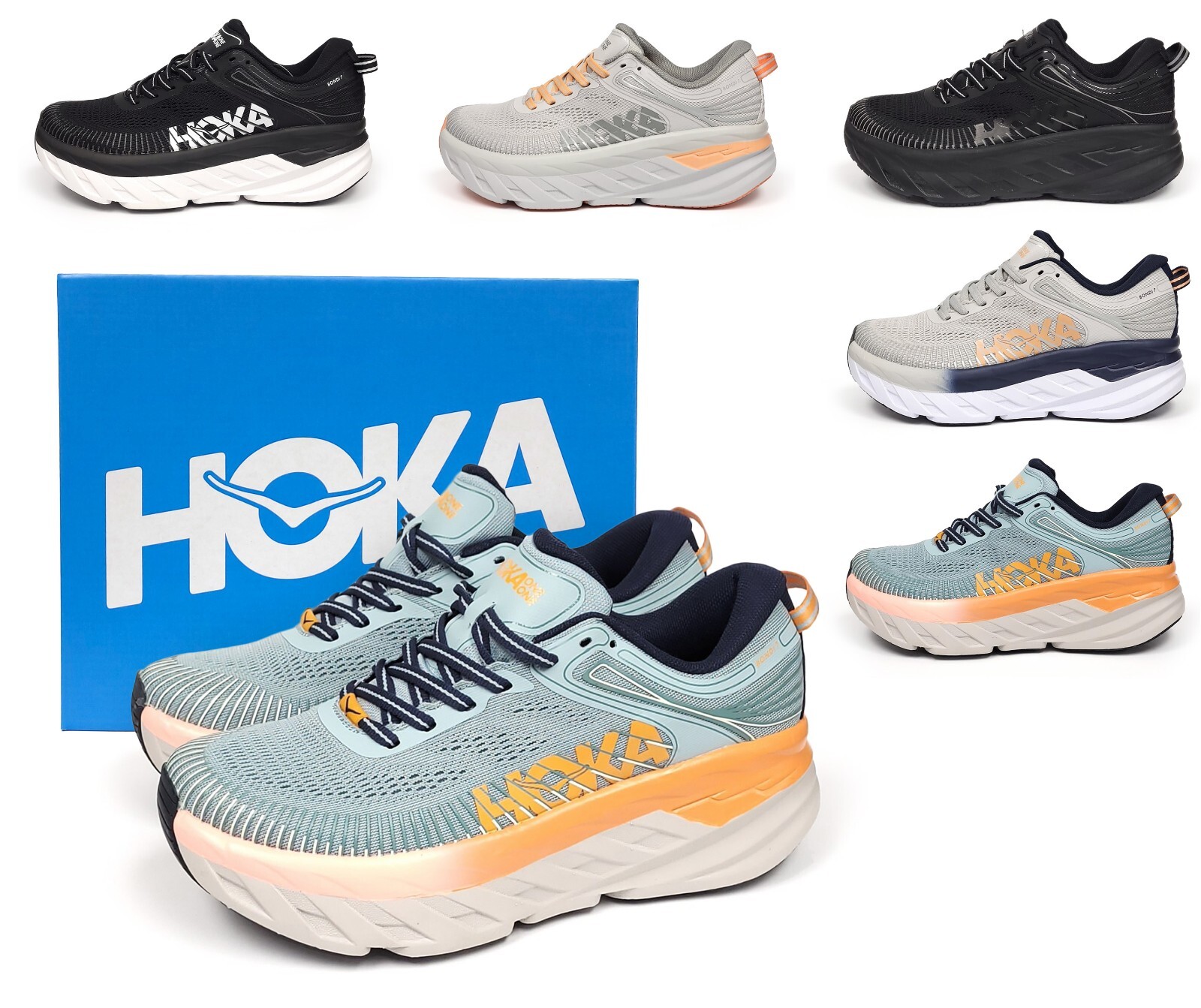 Hoka Women's Bondi 7 Athletic Sneakers 1110519 Hoka One One Road Running Shoes