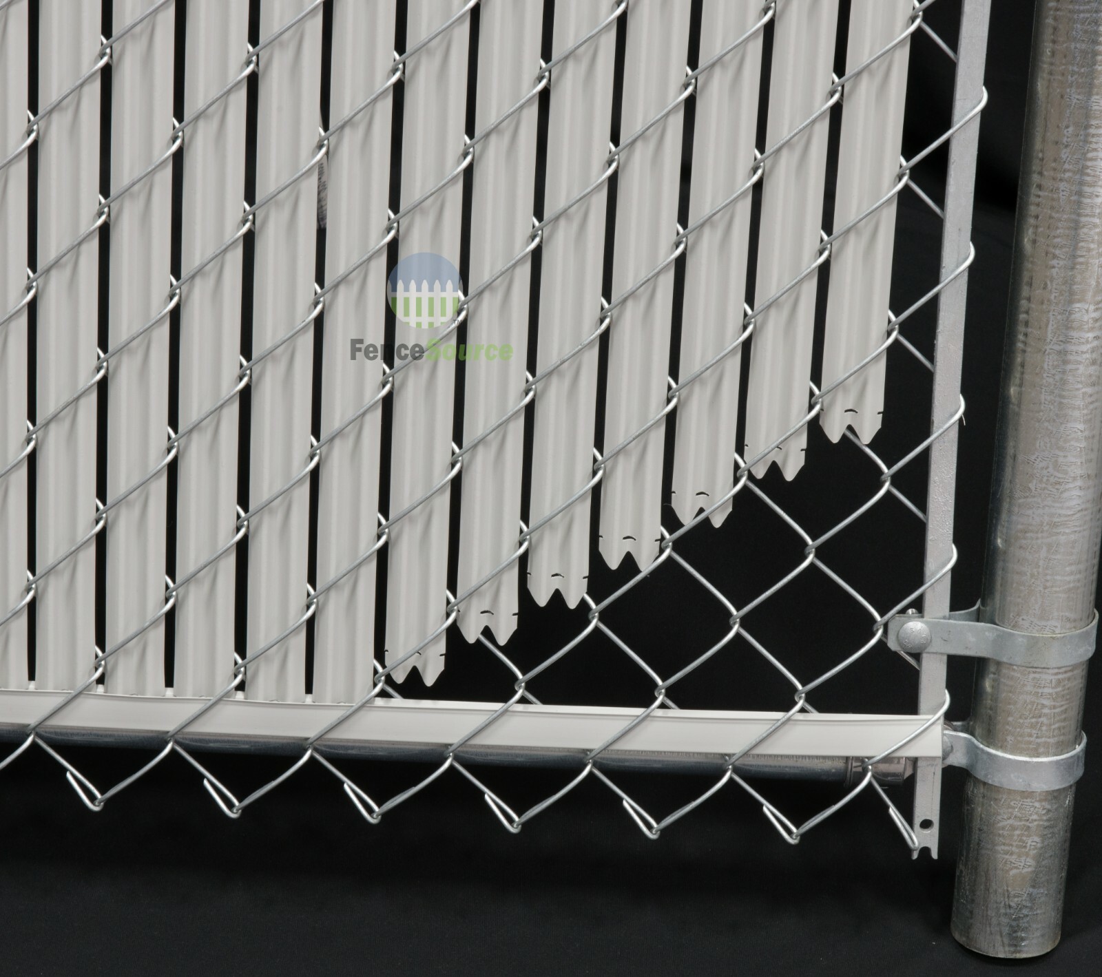 4 ft High Gray Wave Slat™ Single Wall Privacy Chain Link Fence Slats