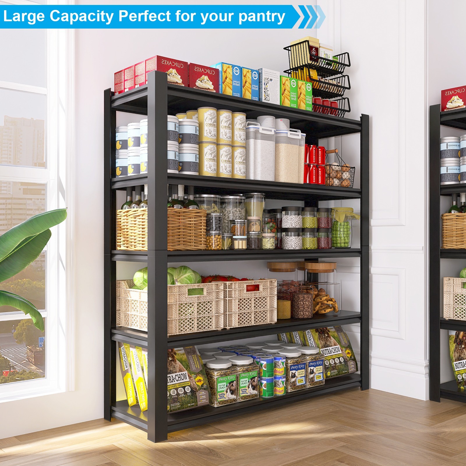 5-Tier Heavy Duty Garage Storage Shelf with Adjustable Shelves for Workshop