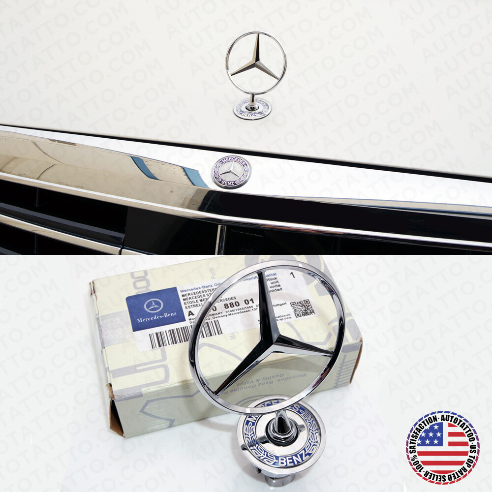 Mercedes-Benz OEM Front Hood Ornament Mounted Star Logo Badge Emblem
