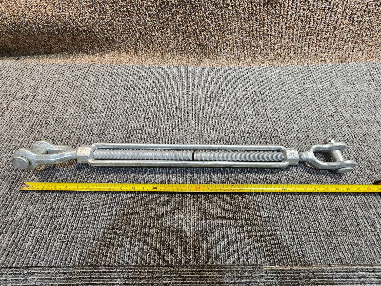 Jaw and Jaw Turnbuckle 1" x 30" Hot-Dipped Galvanized Heavy Duty for Wire Rope