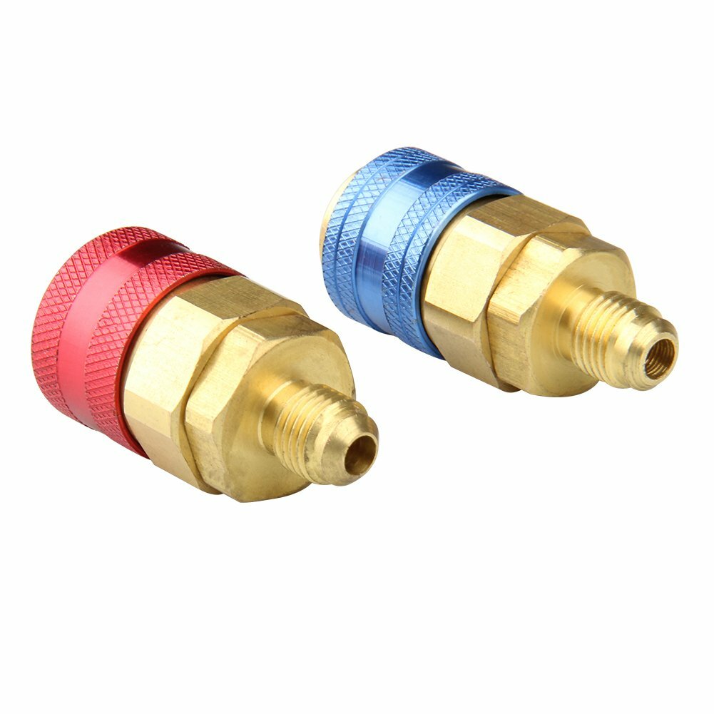 Auto A/C Manifold Air Condition Quick Connector Coupler High Low Adapters Kit
