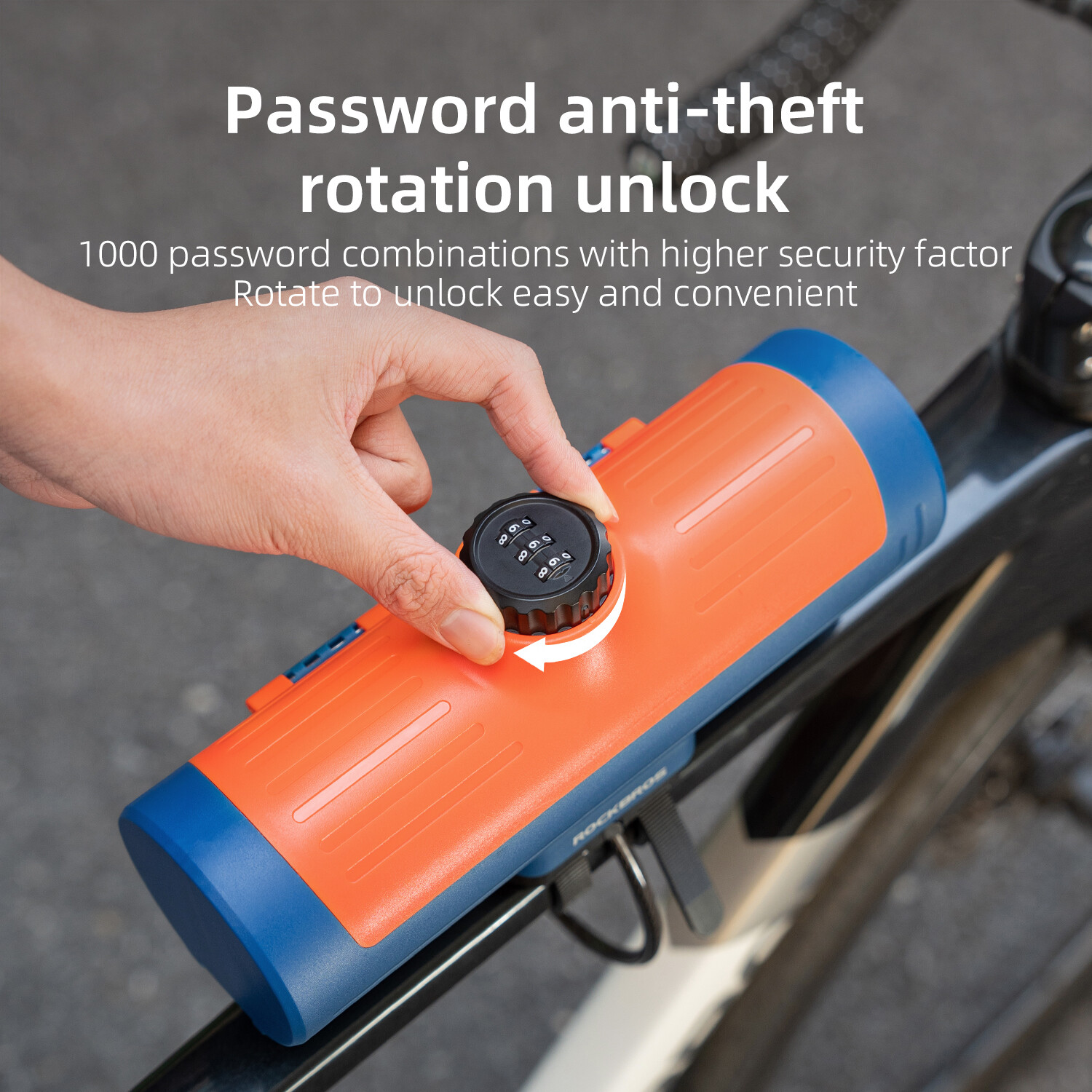 ROCKBROS Bike Password Anti-Theft Lock Box Hard Shell Key Frame Storage Bag 0.7L