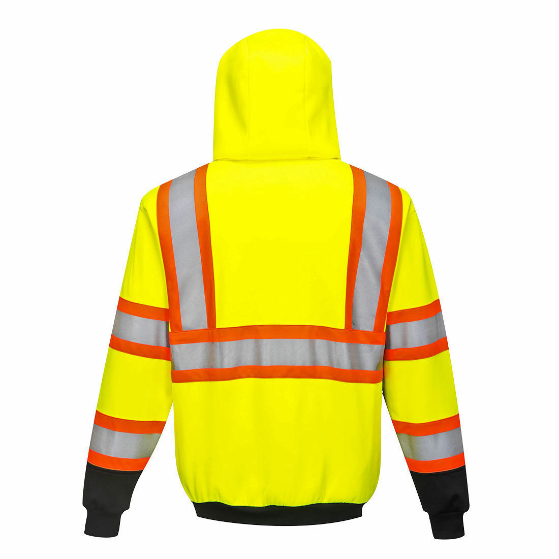 Portwest UB316 Kansas Hi-Vis Reflective Contrast Safety Work Zipped Hoodie ANSI