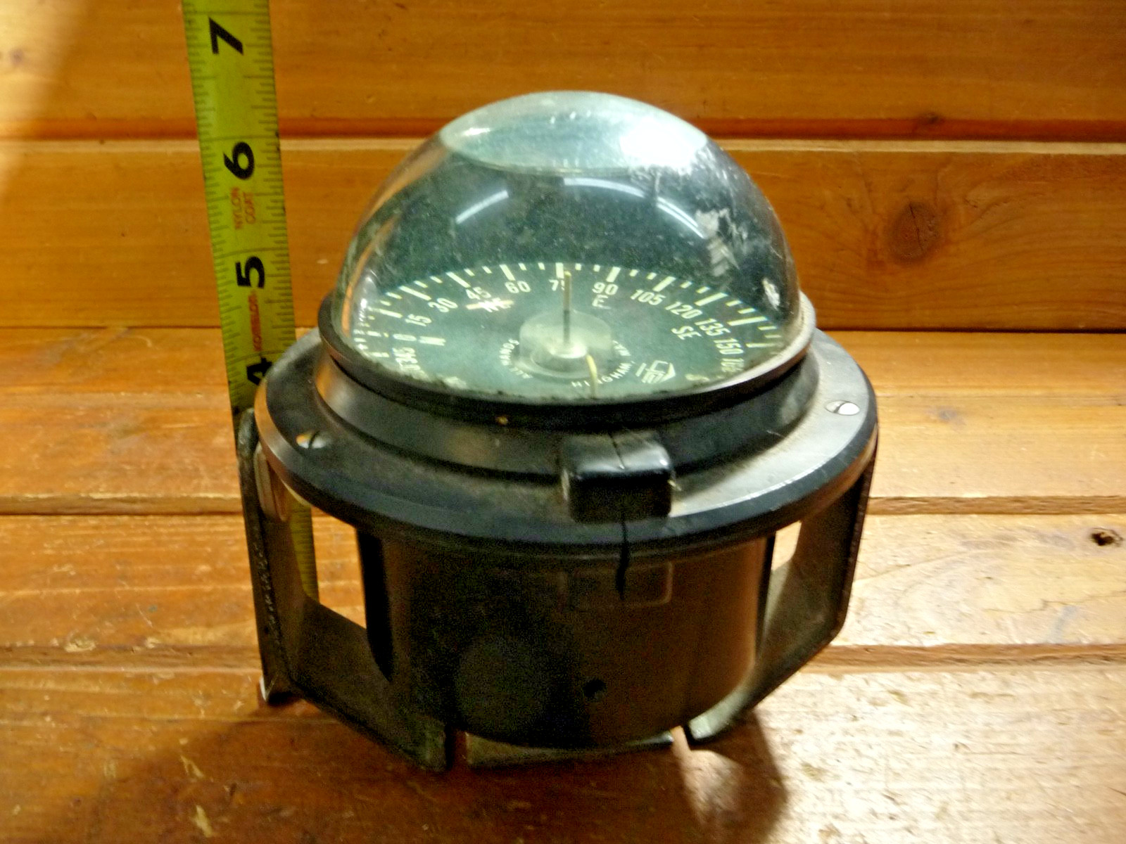 Vintage Marine COMPASS Boat Nautical, ALL HANDS Inc. HINGHAM, MASS