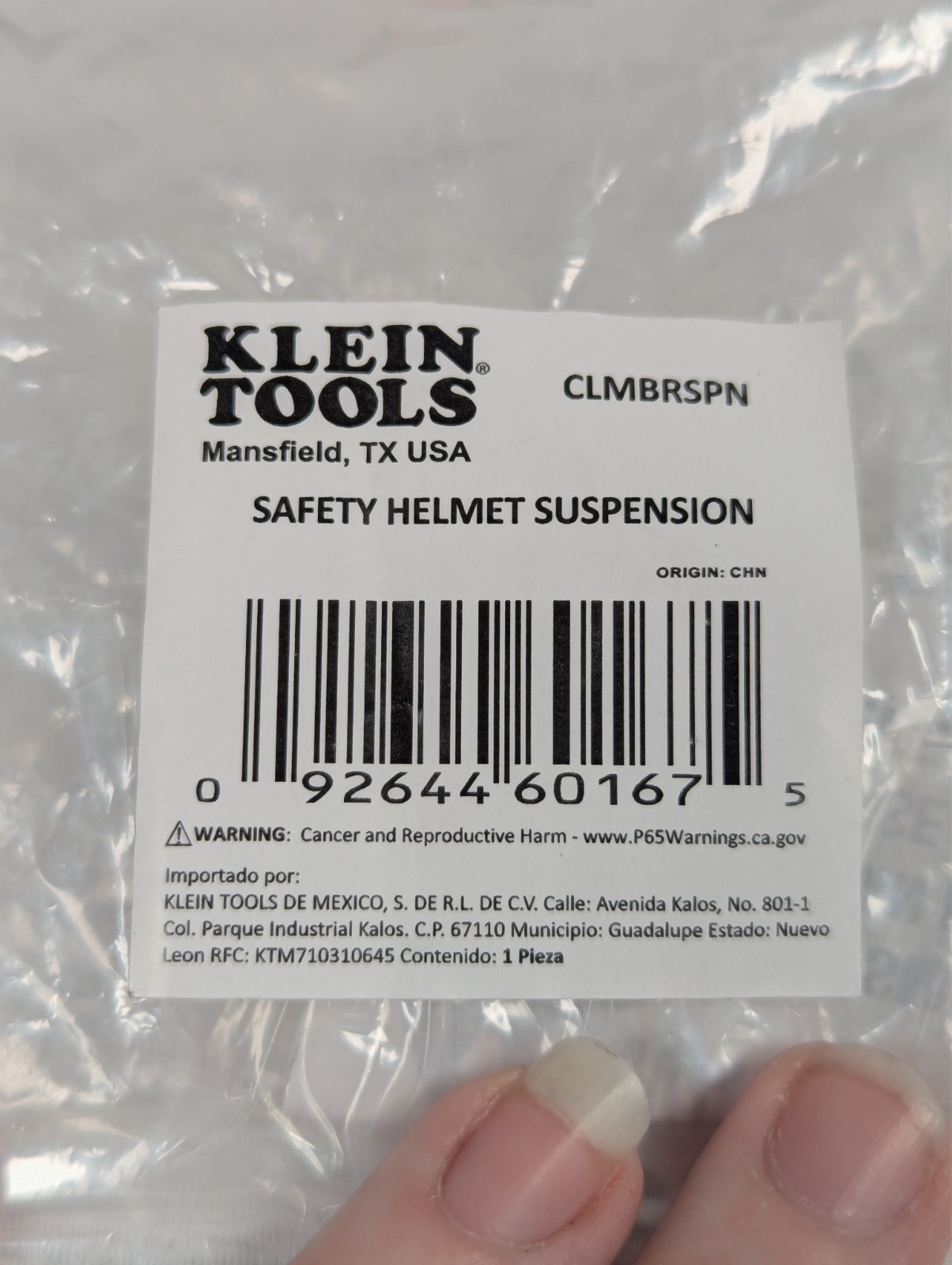 Klein Tools - CLMBRSPN - Safety Helmet Suspension - One Size - Black/Gray