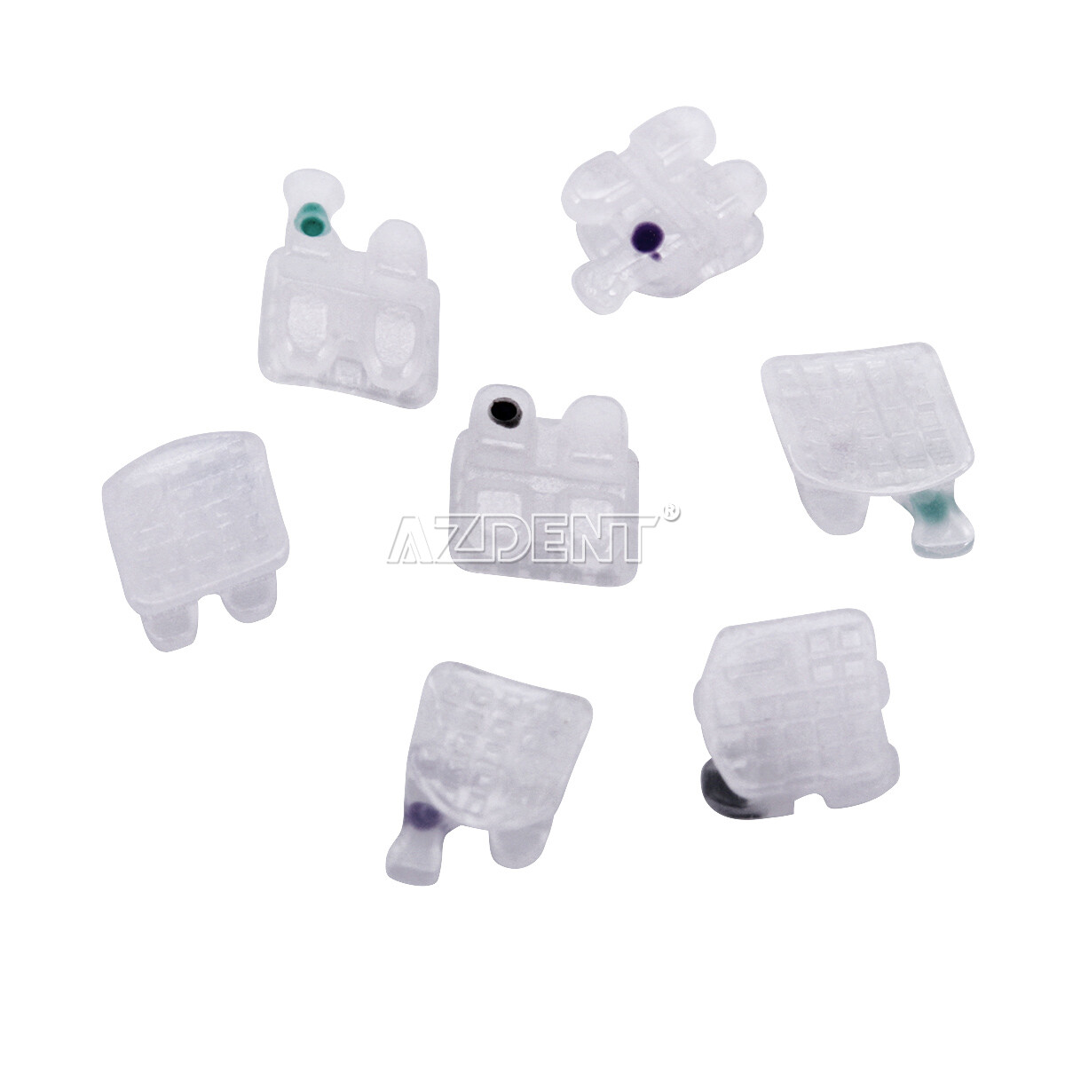 AZDENT Dental Orthodontic Clear Ceramic Brackets Braces Roth.022 Hooks 3 4 5