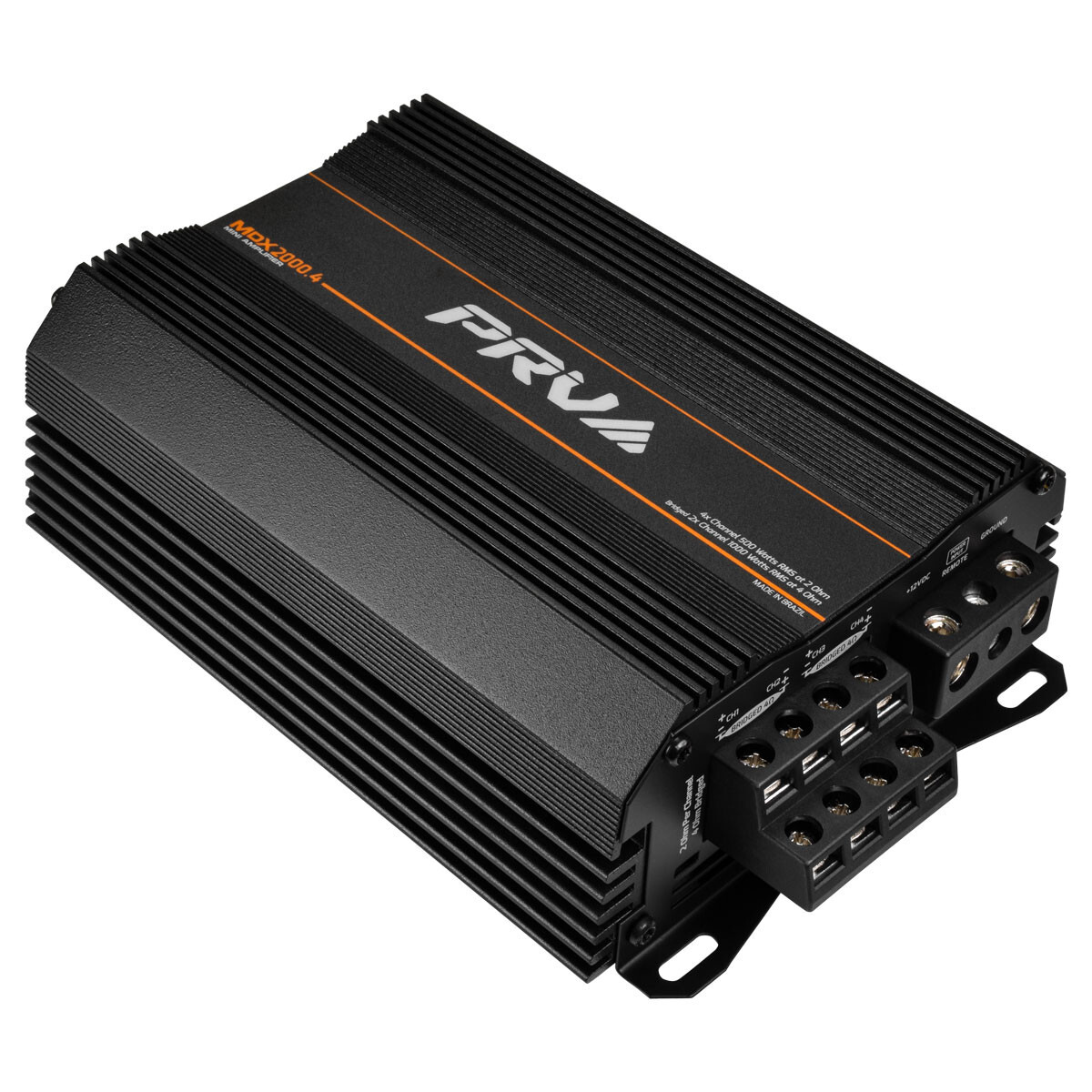 PRV MDX2000.4 2 Ohm Mini 4 Channel 4x 500 Watts Amp Compact Car Audio Amplifier