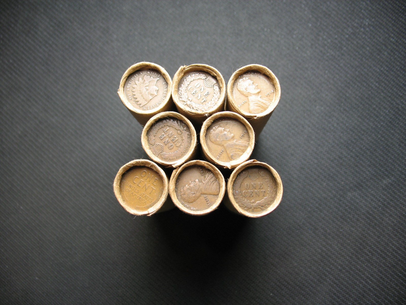 ONE SHOTGUN ROLL (50) INDIAN HEAD CENT & TEEN WHEAT PENNY 1858-1919 OLD COIN LOT