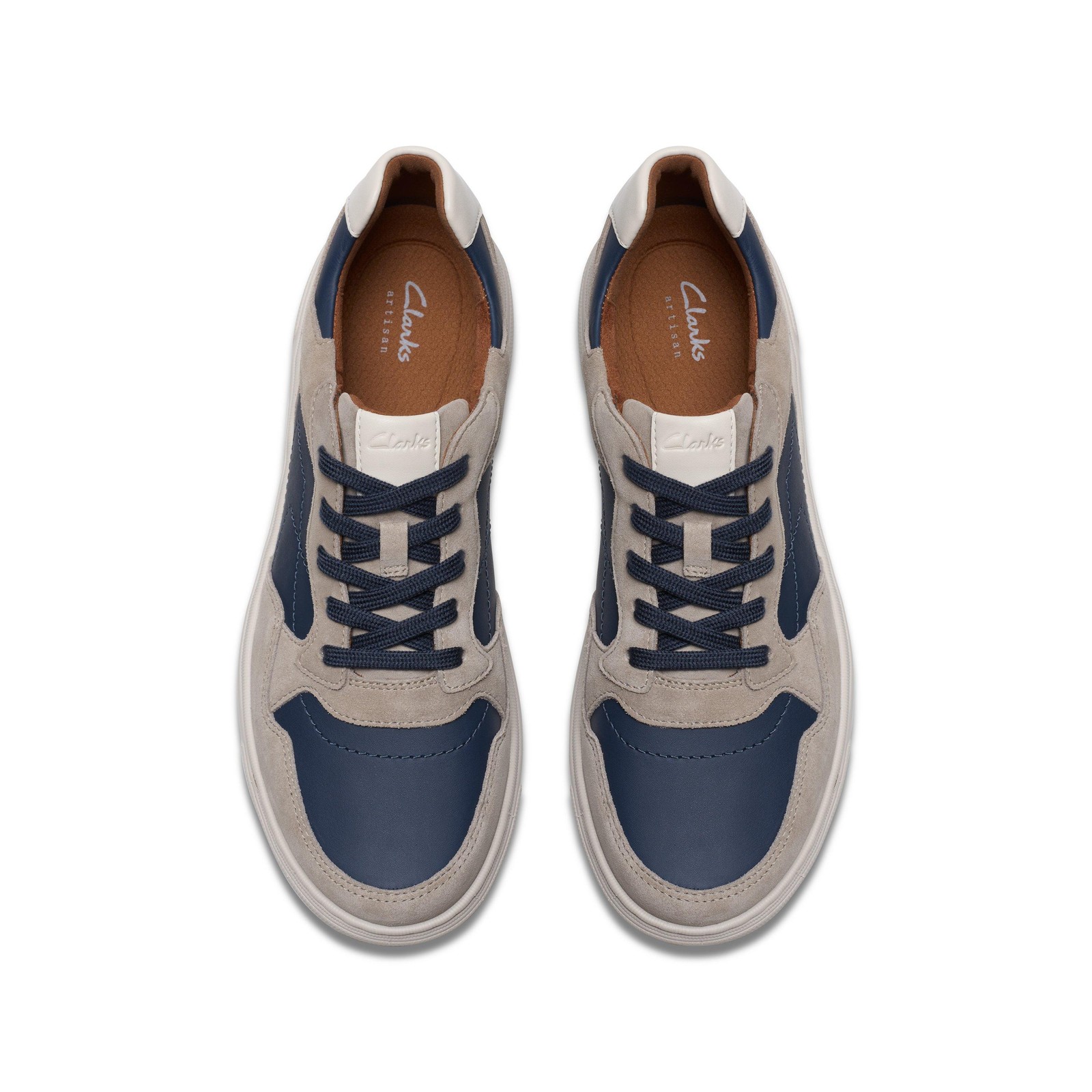 Clarks Mens Mapstone Sport Grey Leather Casual Shoes