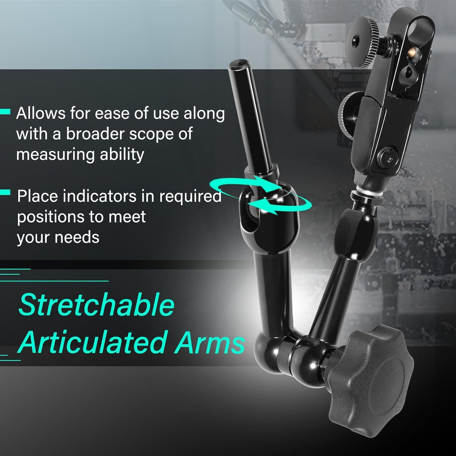 For NF1022 Nogaflex Holder w/ Metal 3/8" Clamp Dial Test Digital Indicator