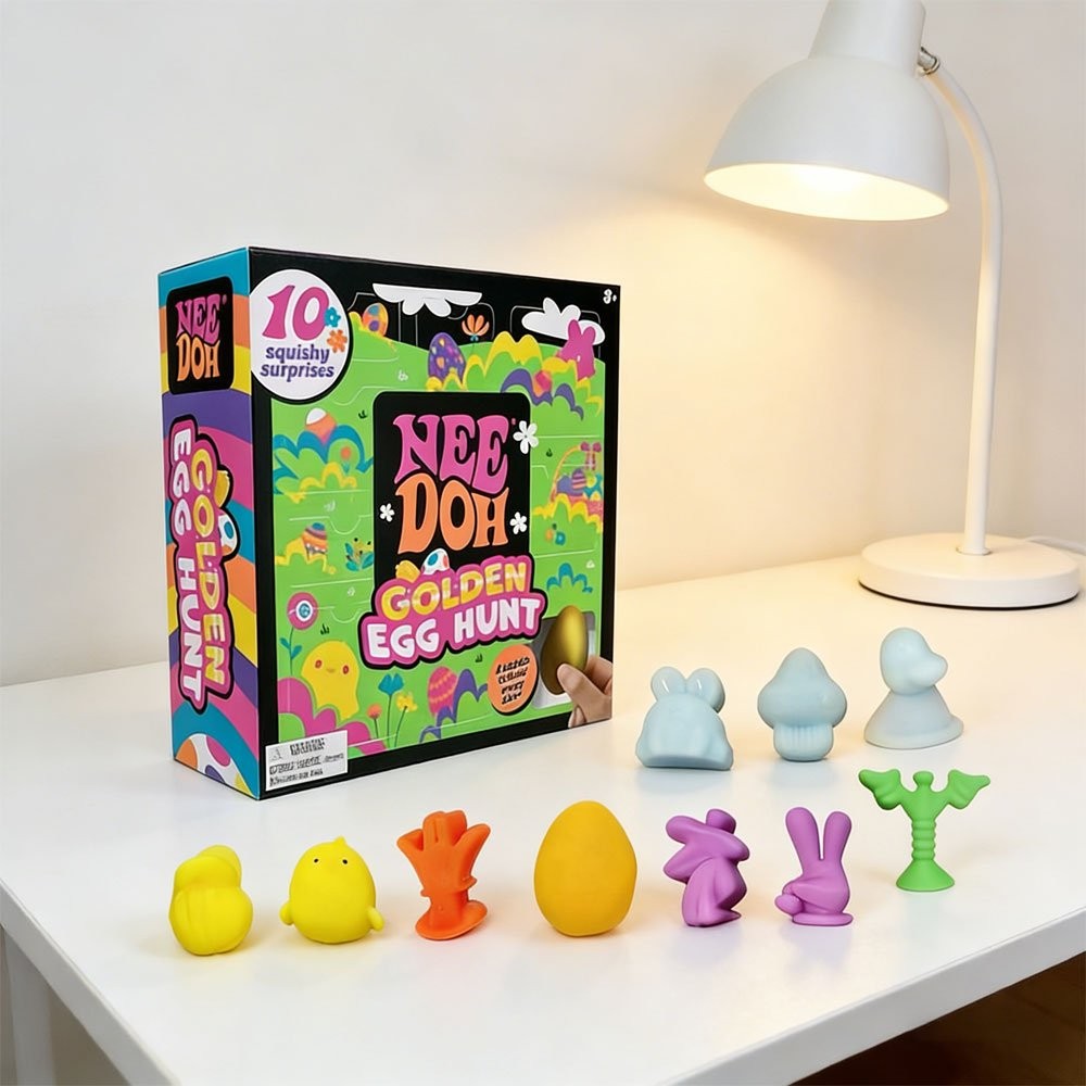 NeeDoh Easter Golden Egg Hunt Mystery (10 Squishy Surprises!) Collectibles Gift