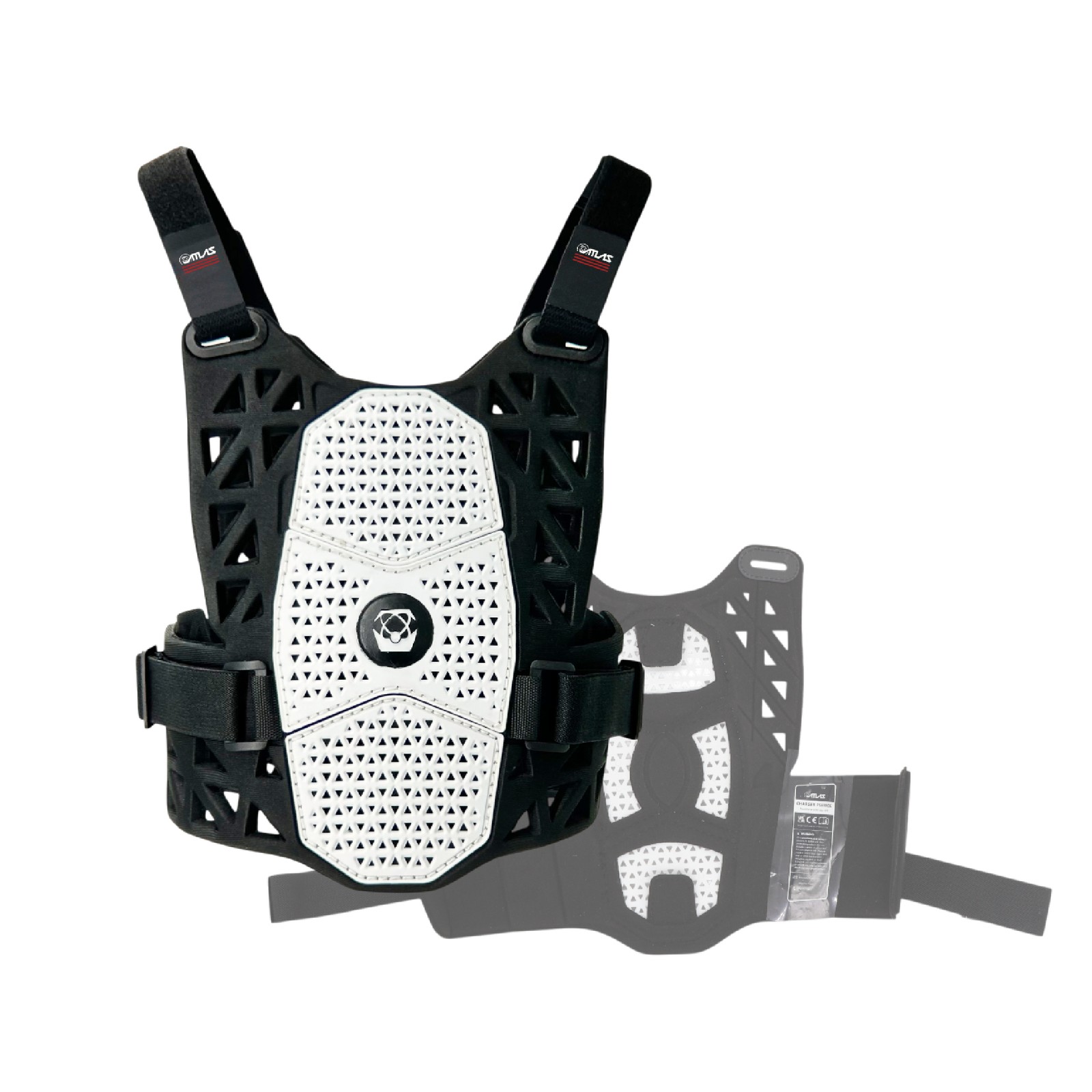 Atlas Charger PeeWee White - Lightweight Chest Protector for Motocross & BMX