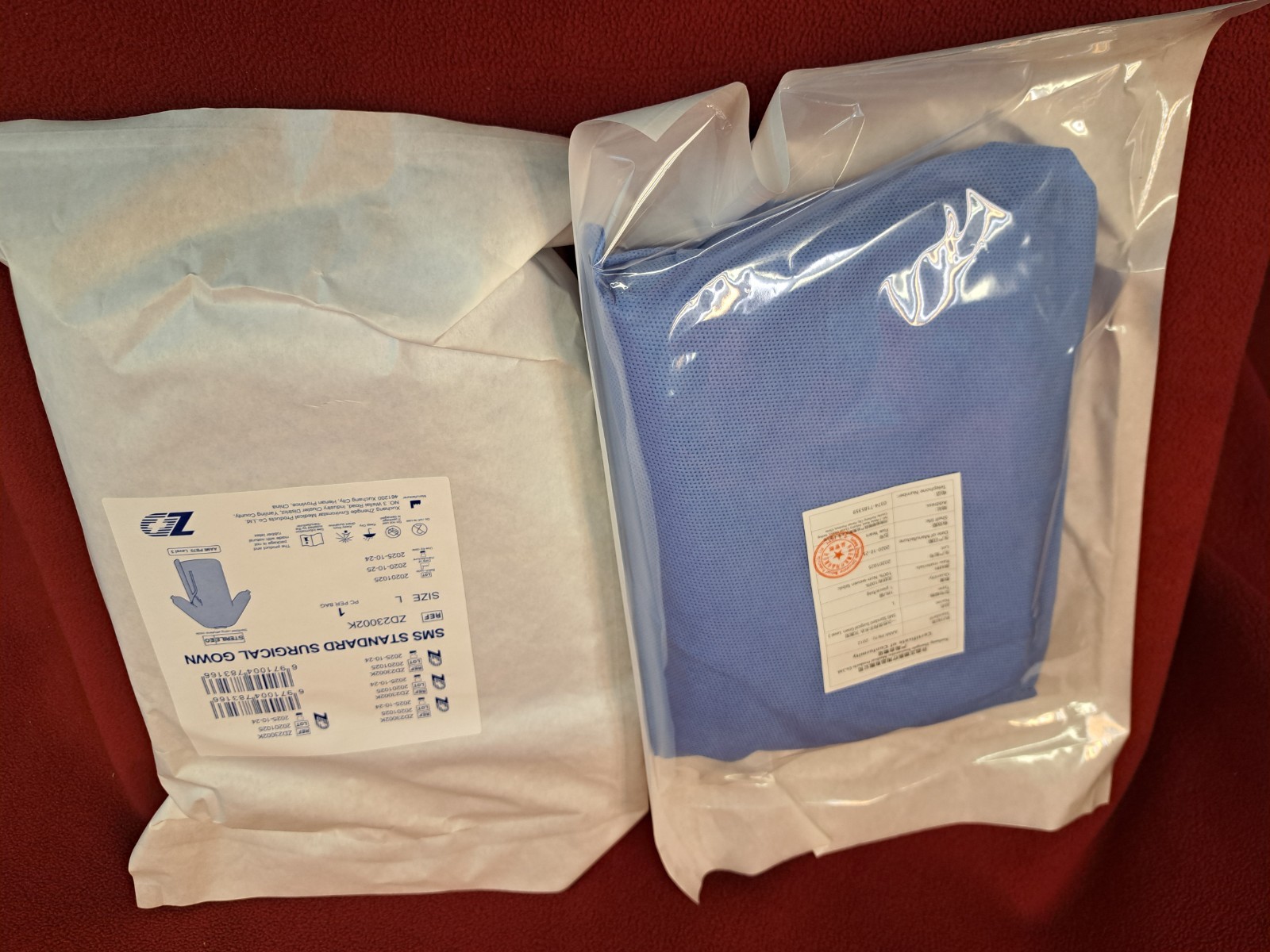 SMS Surgical Gown Level 3 – Sterile, Disposable, Pack of 2 - SIZE Large