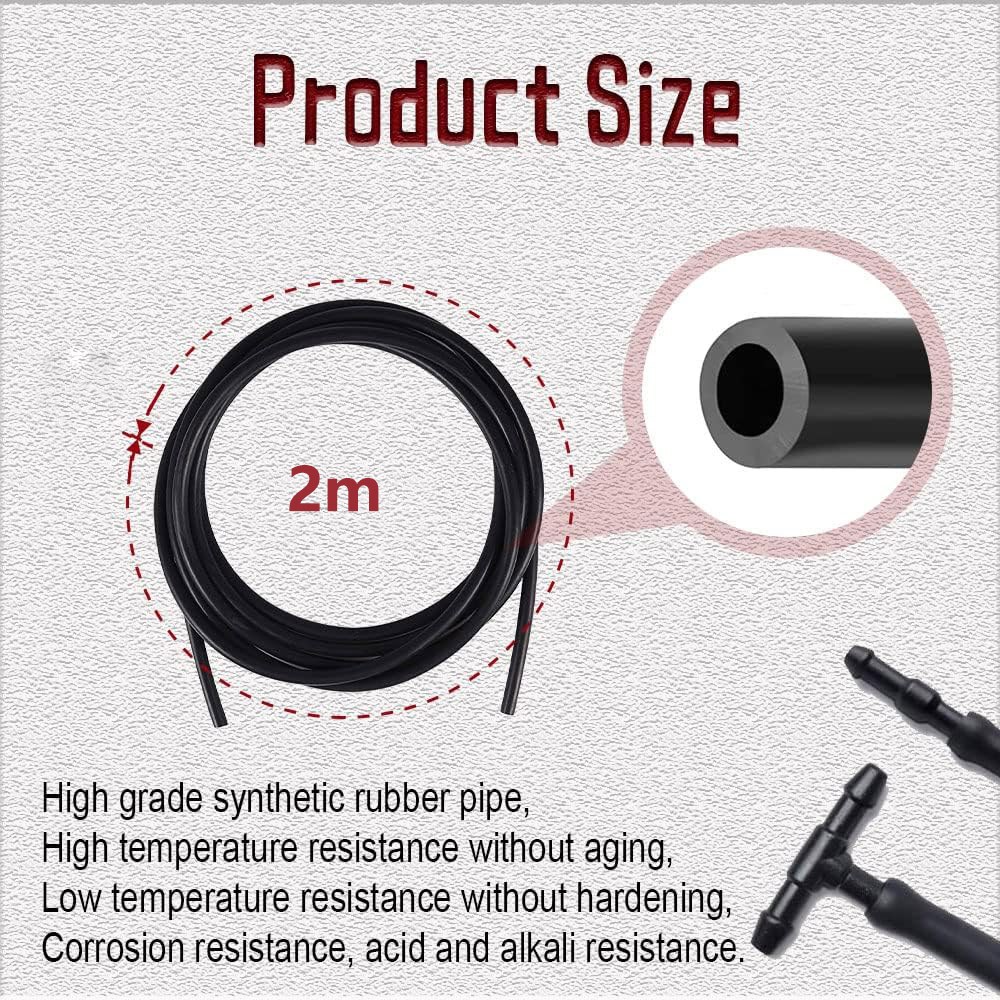 2xCar Windshield Wiper Washer Squirter Nozzle Spray Jet Kit Fluid Hose Universal