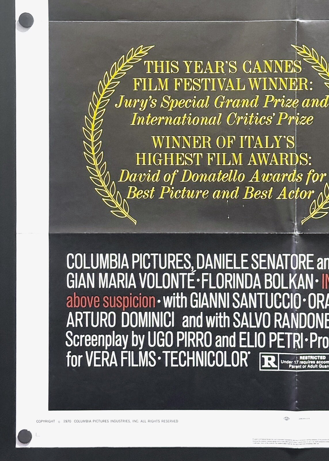 Investigation of a Citizen Above Suspicion (1971) Orig 1SH Movie Poster – Fine