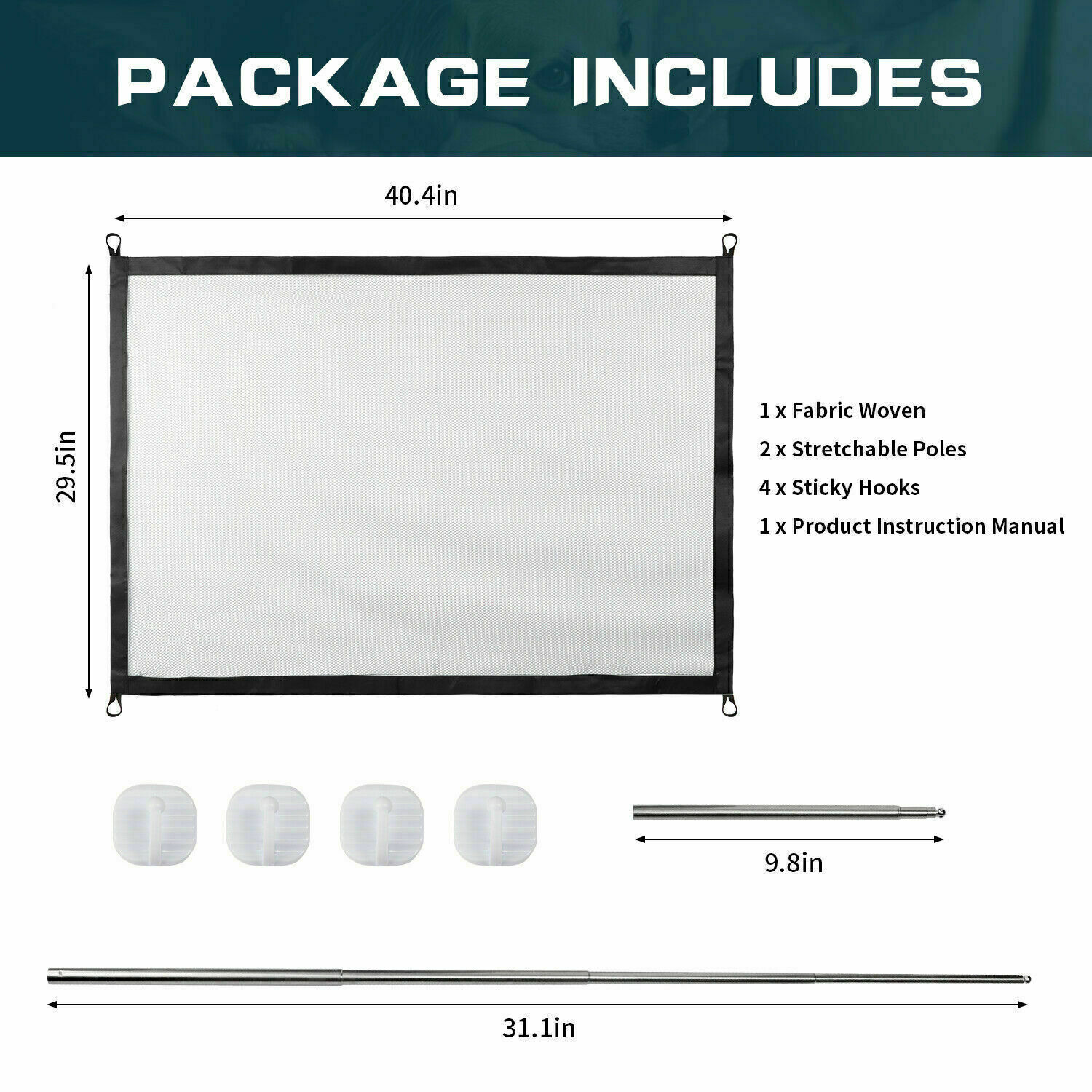 USA Large Pet Dog Baby Safety Gate Mesh Fence Portable Guard Indoor Home Kitchen