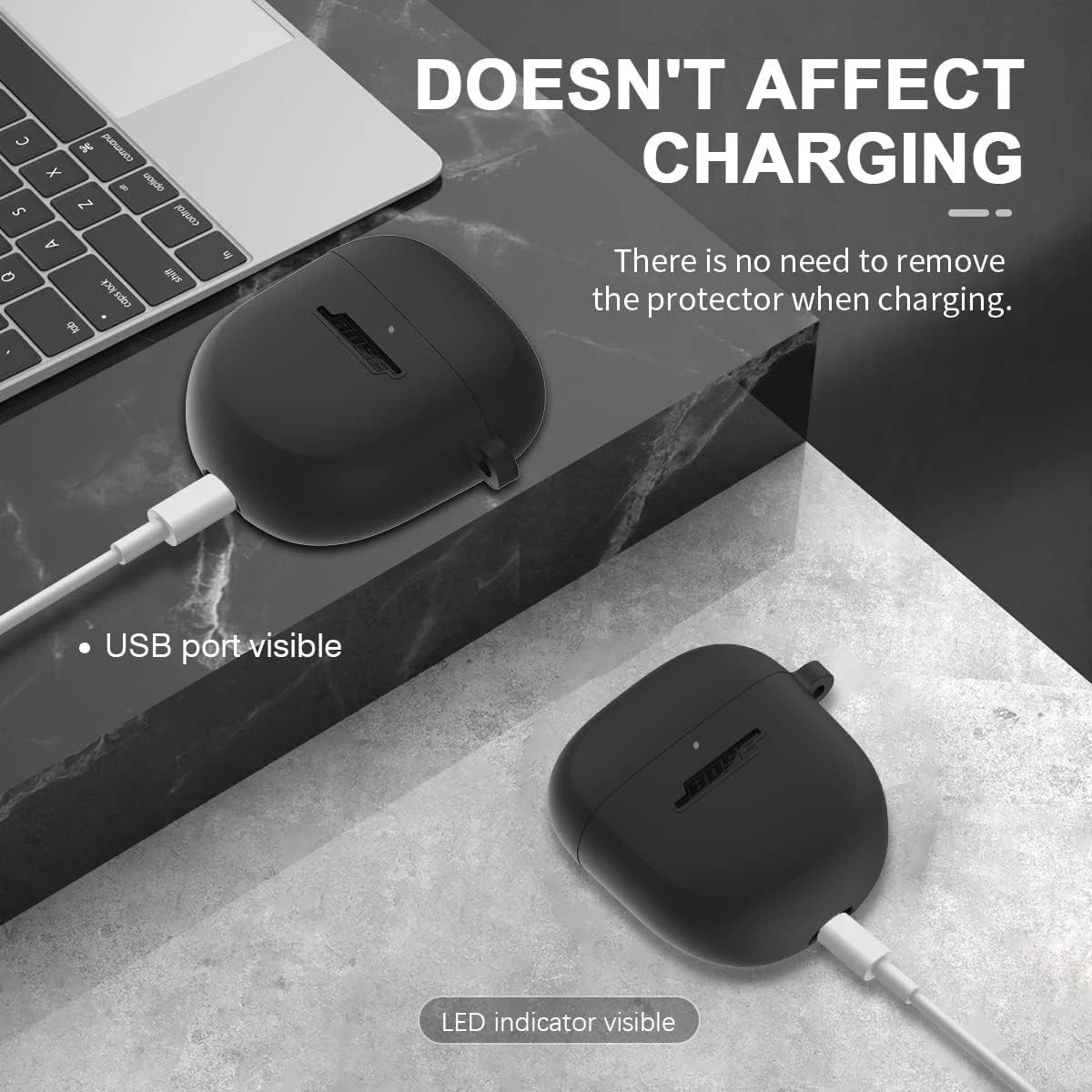 NEW BOSE Charging Case for - Quiet Comfort II & QC Ultra - Black