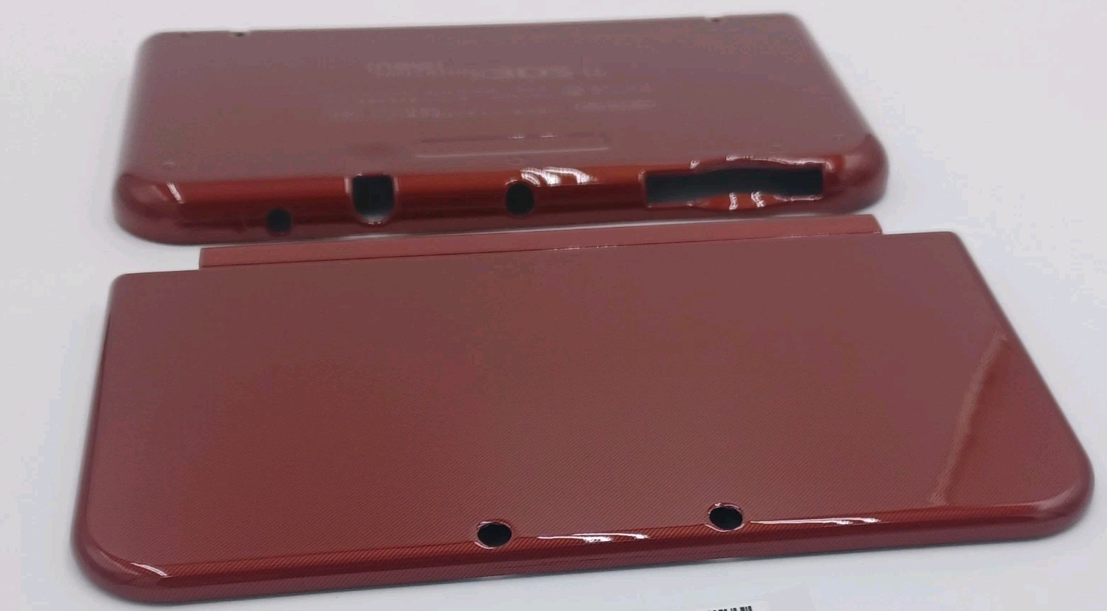 New Nintendo 3ds Xl LL Red Replacement Shells Front/Rear + Rubbers+Screws+Label