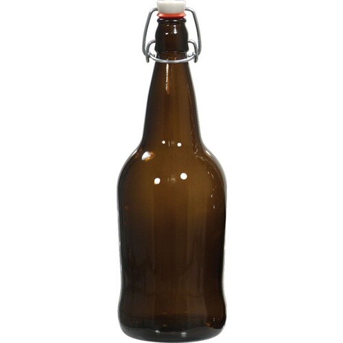 EZ Cap Bottles - 32 oz Amber Swing Top (Qty 12) - Homebrew Beer, Wine, Moonshine
