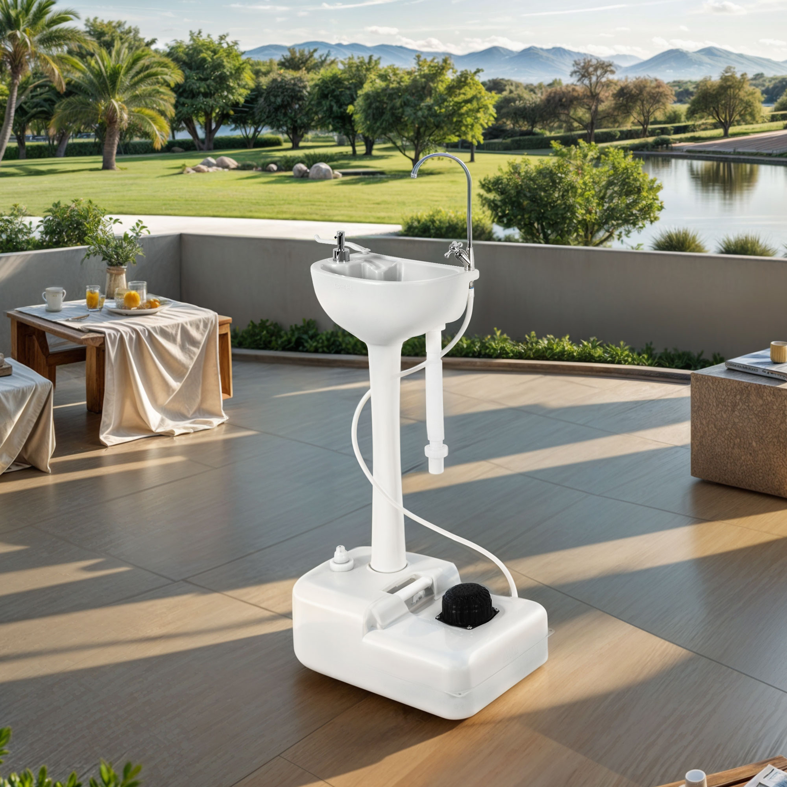 4.5 Gallon Portable Hand Wash Sink 17L Water Tank Outdoor Stand Camping Travel