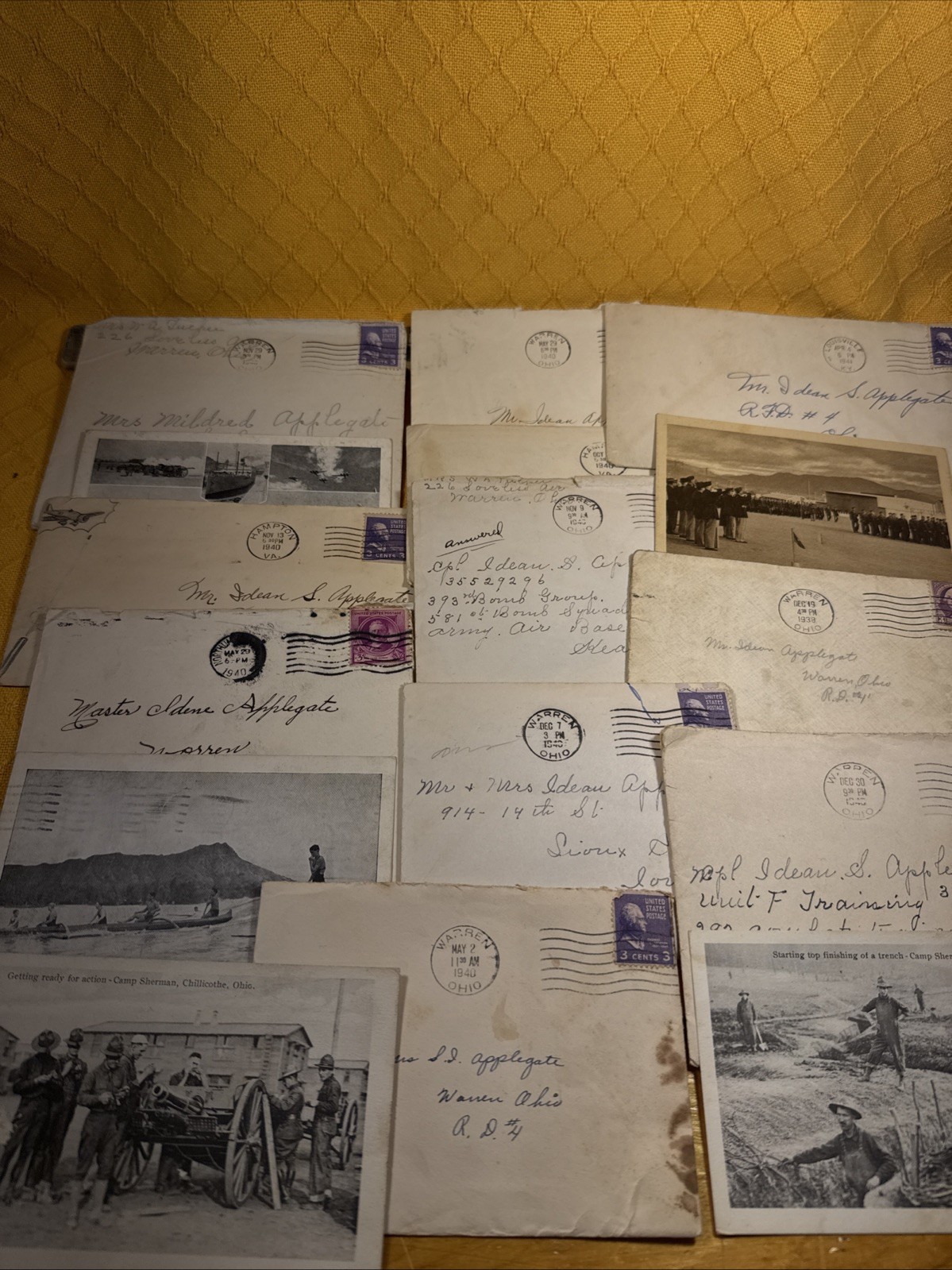 Vintage Letters / Postcards, 1940s -  Lot Of  14
