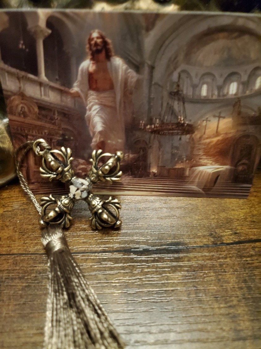 Tomb of Jesus Prayer Medallion with Stone From Tomb of Jesus Holy Sepulchre