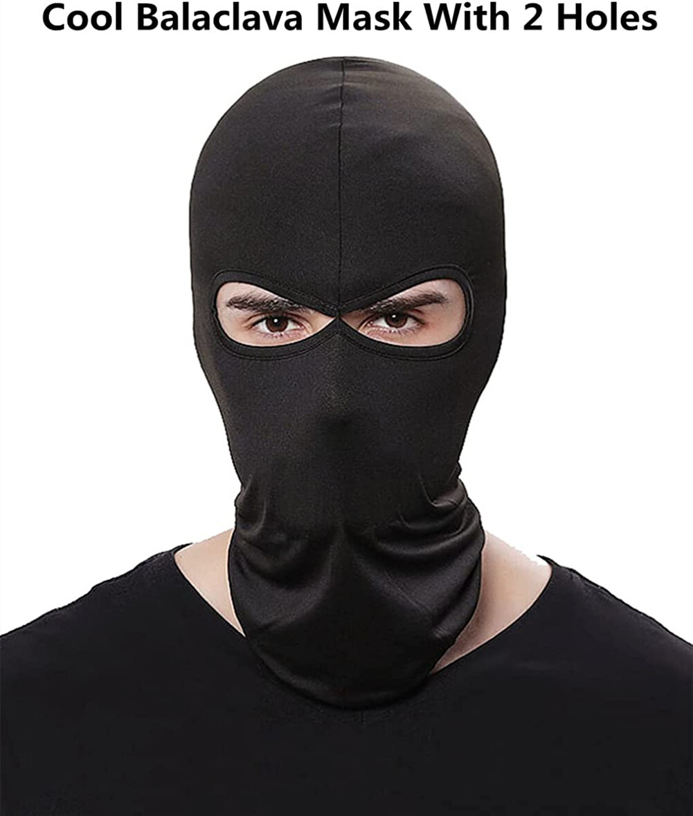 2 Hole Full Face Mask Thin Balaclava UV Protection Ski Sun Hood for Men Women