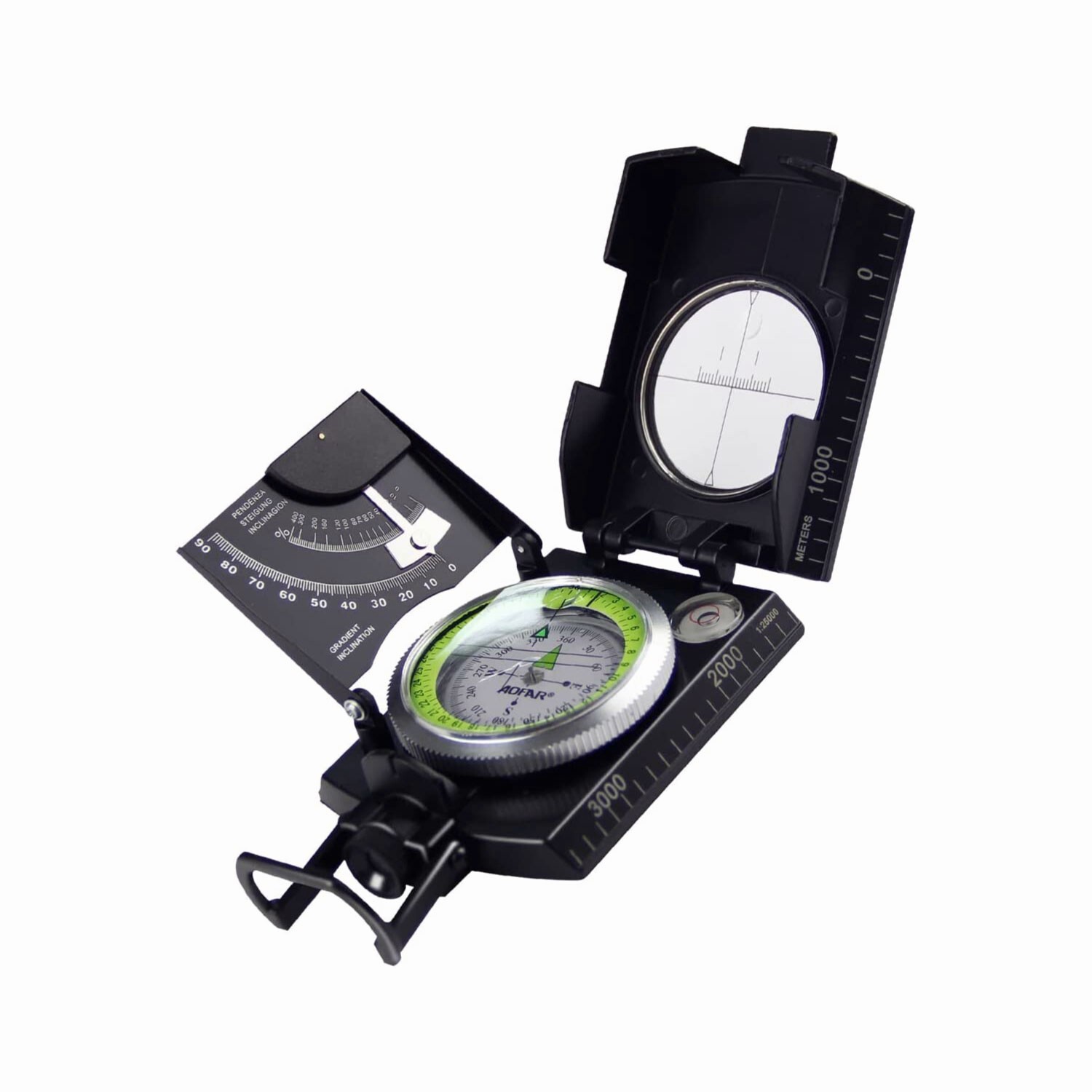 AOFAR Military Compass AF-4074 Hiking Survival Marching Camping Waterproof