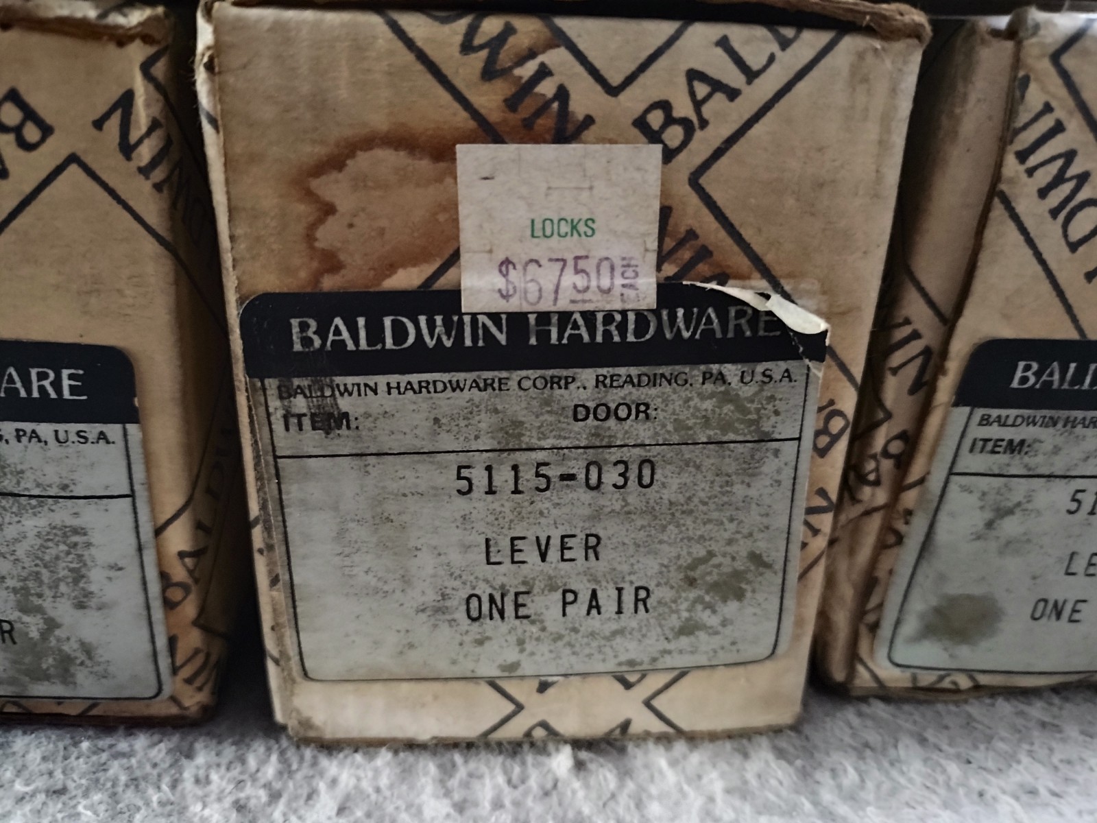 Lot Of Vintage New Old Stock BALDWIN Door HARDWARE Handles Ring Escutcheons