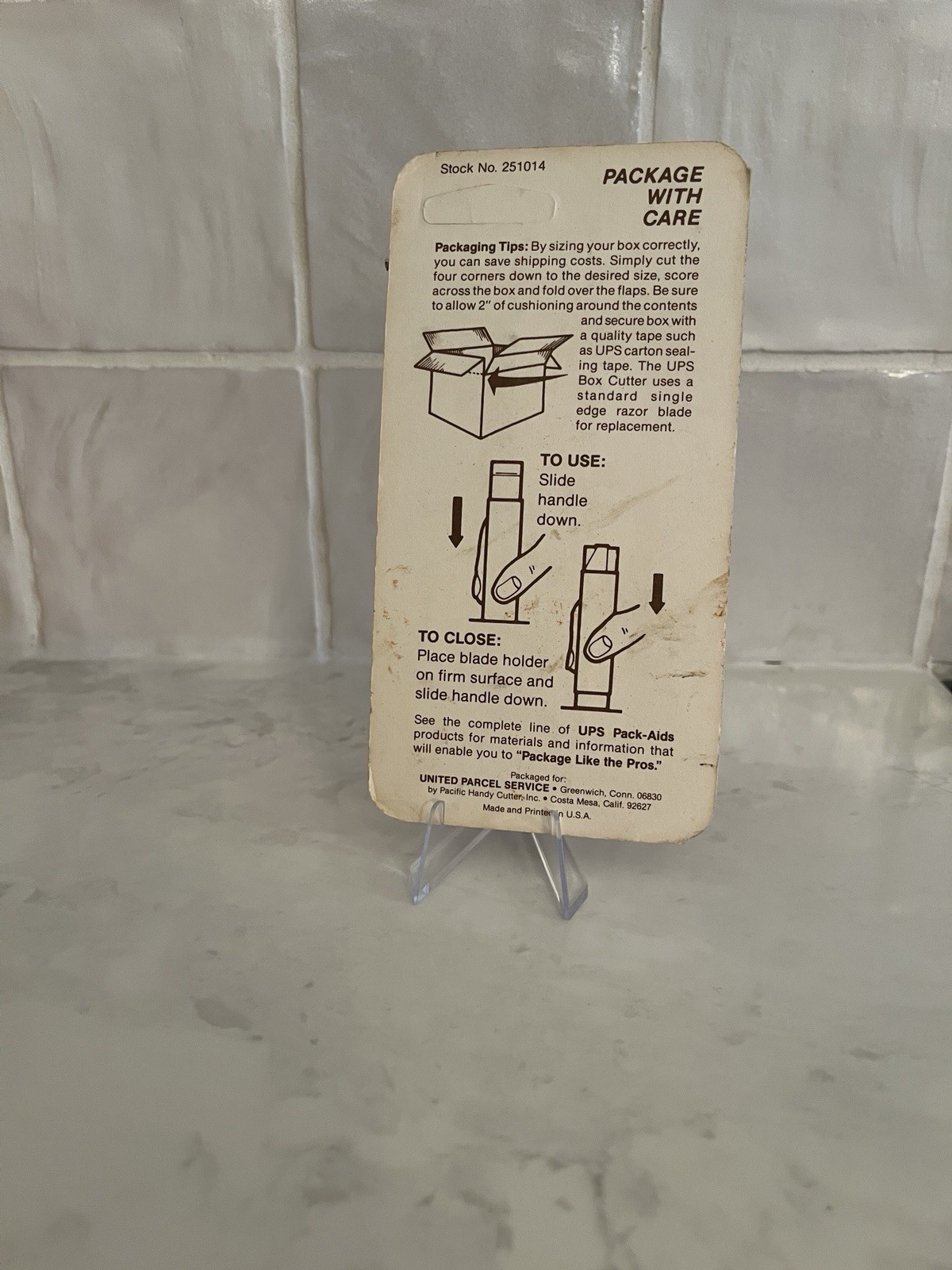 United Parcel Service UPS Package Box Cutter