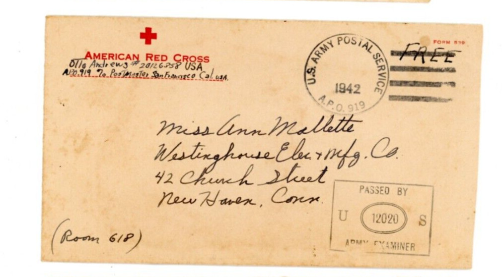 3 WW2 Posted Stamped envelopes from soldier Camp Blanding FL New Haven CT 1941-2