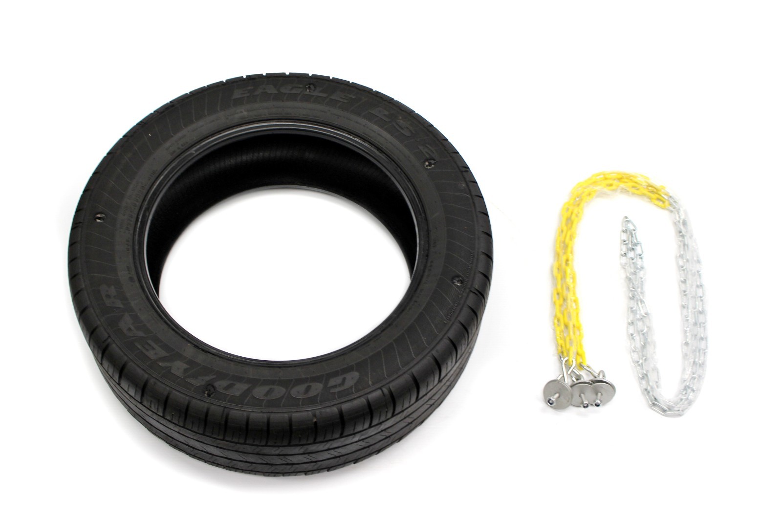 Rubber Tire Swing for Backyard Outdoor Playsets - 3 Rubber Coated Swing Chains