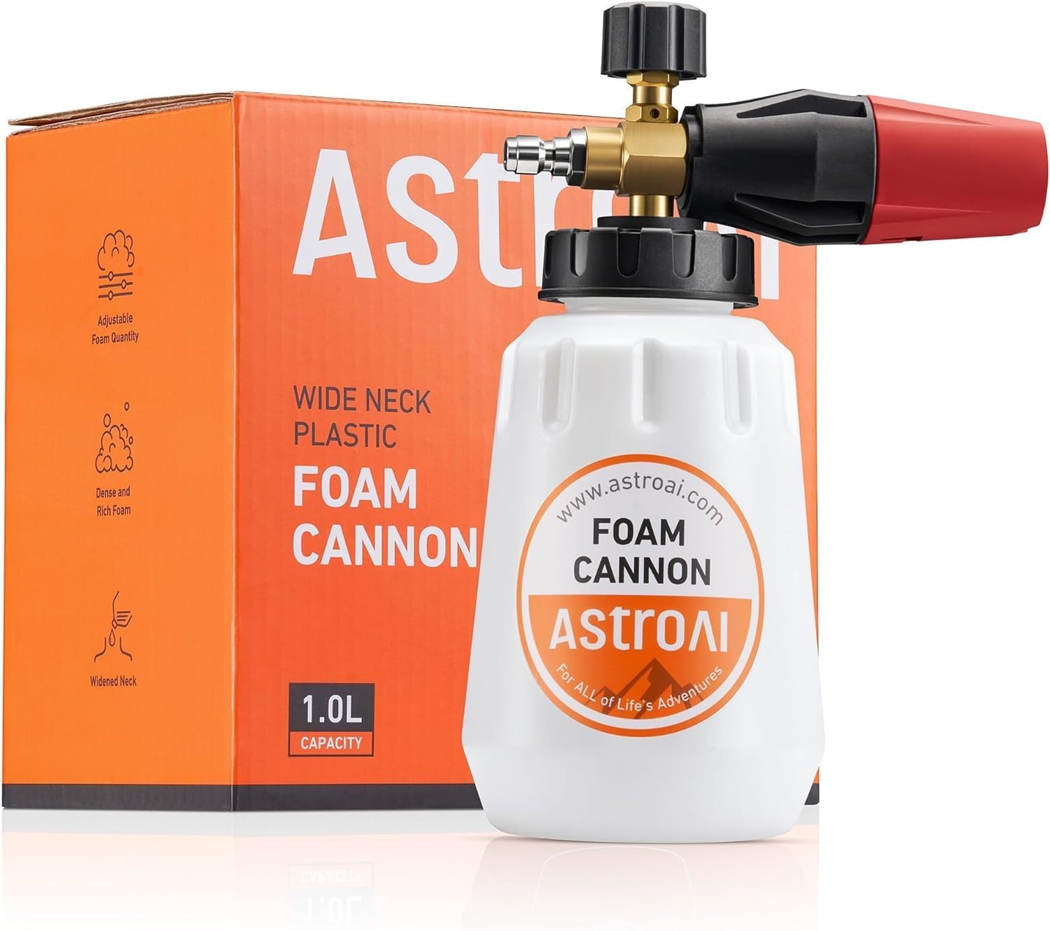 AstroAI Foam Cannon, Heavy Duty Car Foam Blaster Wide Neck Adjustable NEW