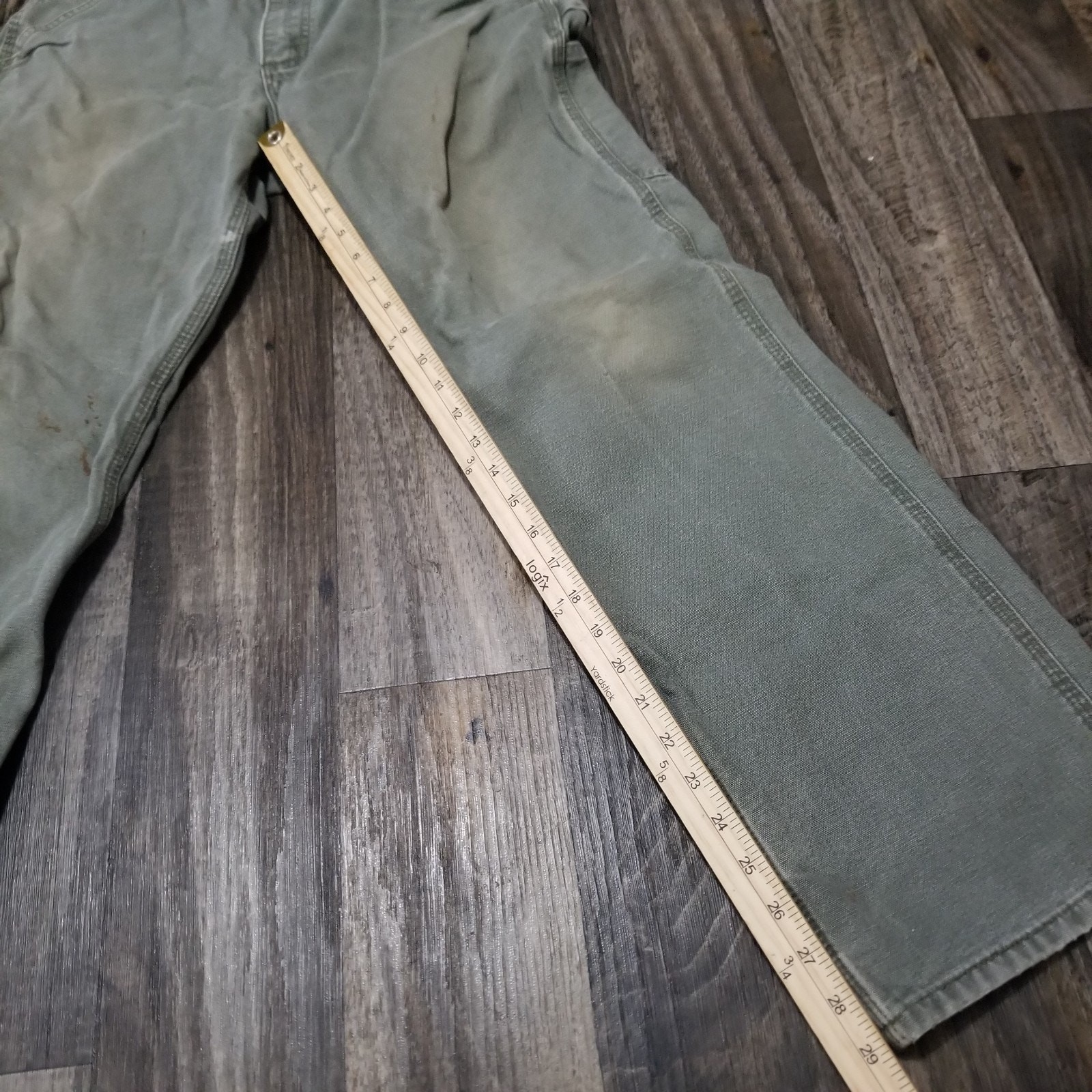 Carhartt Pants Men's 32x32 Moss Green Carpenter Dungaree Fit Canvas Duck B11 MOS