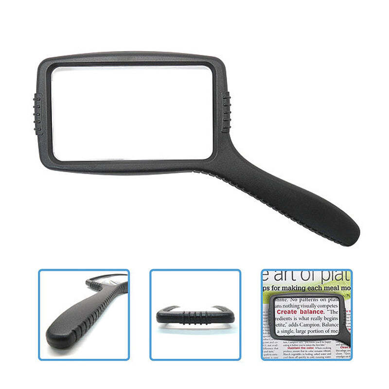 4X Large Handheld Magnifying Glass with Comfort Grip & Shattered Proof Design