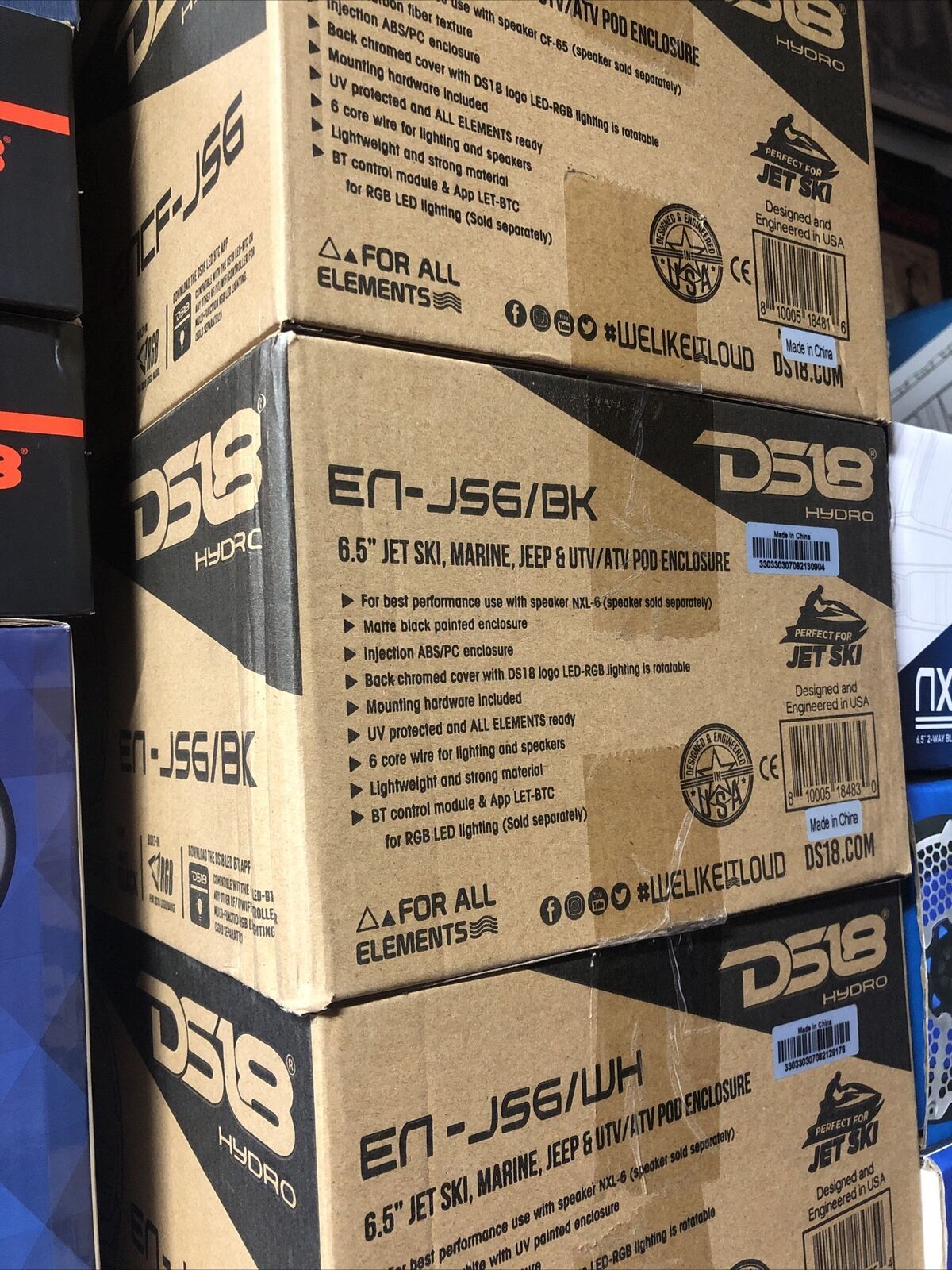 DS18 EN-JS6-BK 6.5" Jet Ski Marine Jeep UTV ATV Pod Speaker Enclosures POD Black