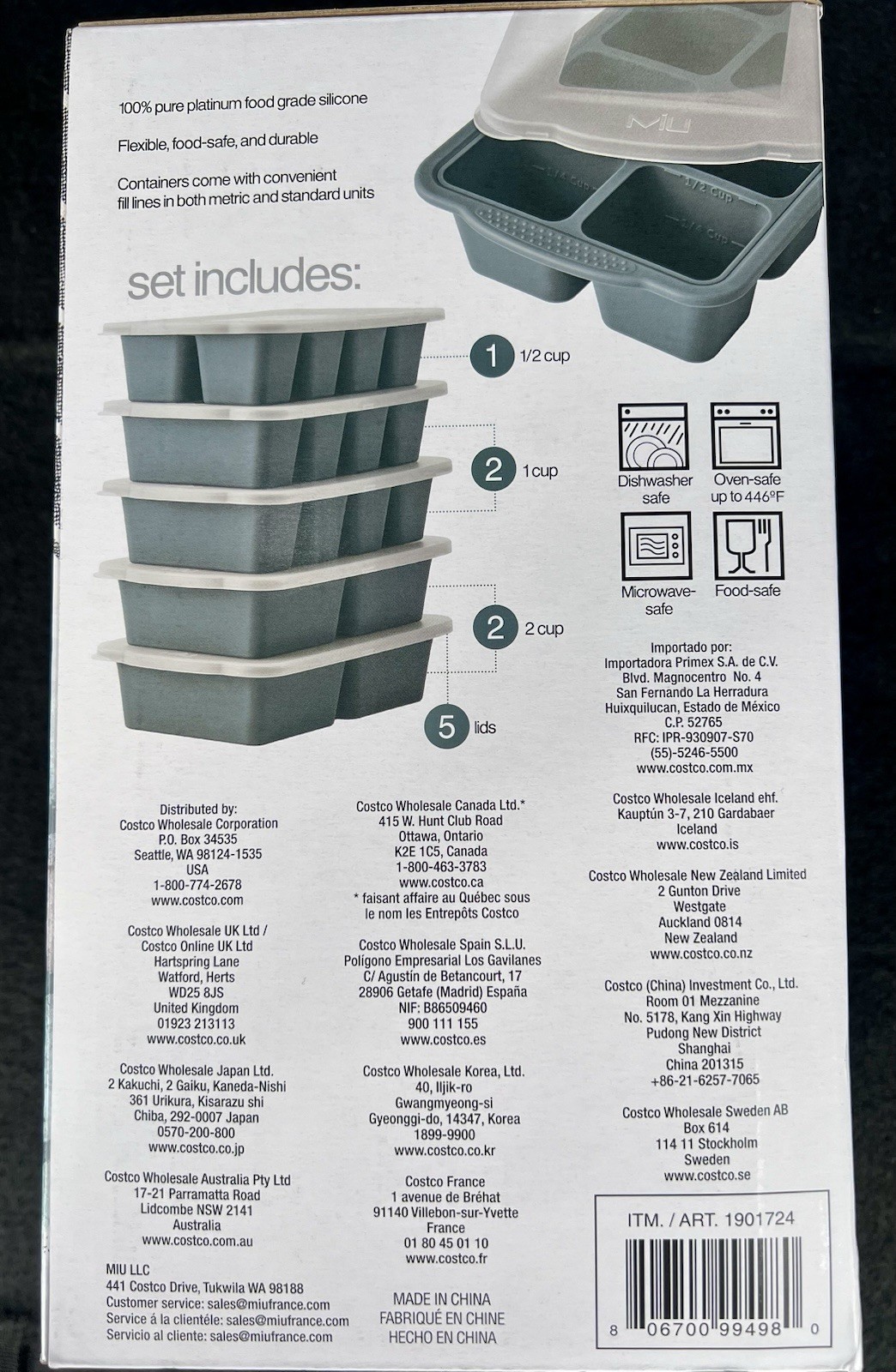 Food Grade Silicone Freezer Trays Green 5 Pack +Lids-Great For Meal Prep/Storage