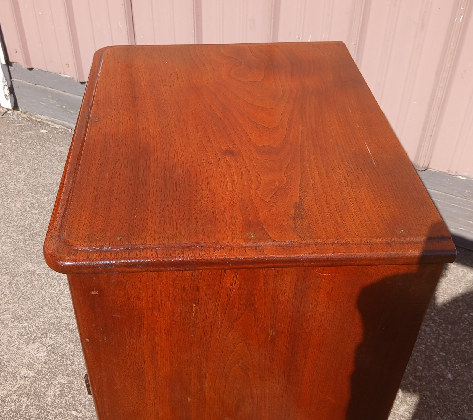 Antique Walnut One Door Wash Stand Commode with Drawer 1870s
